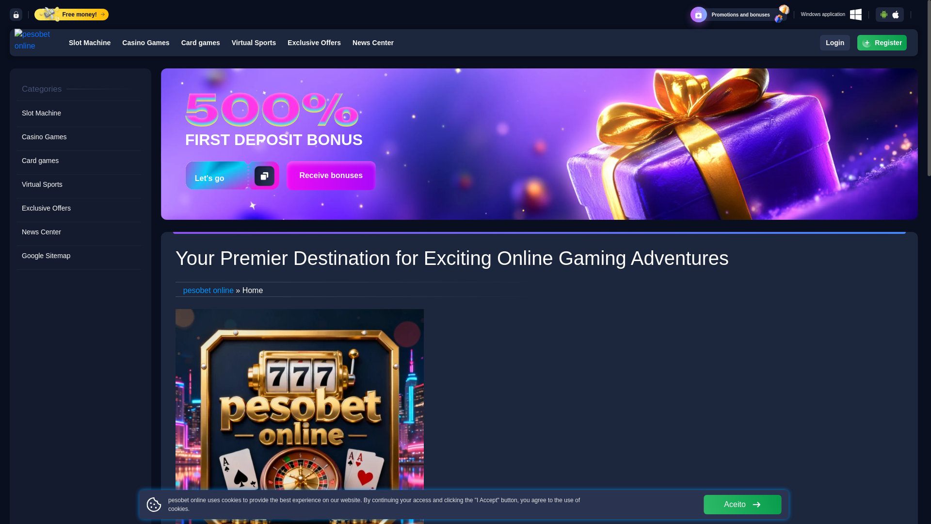 website screenshot of https://pesobetonline.com/