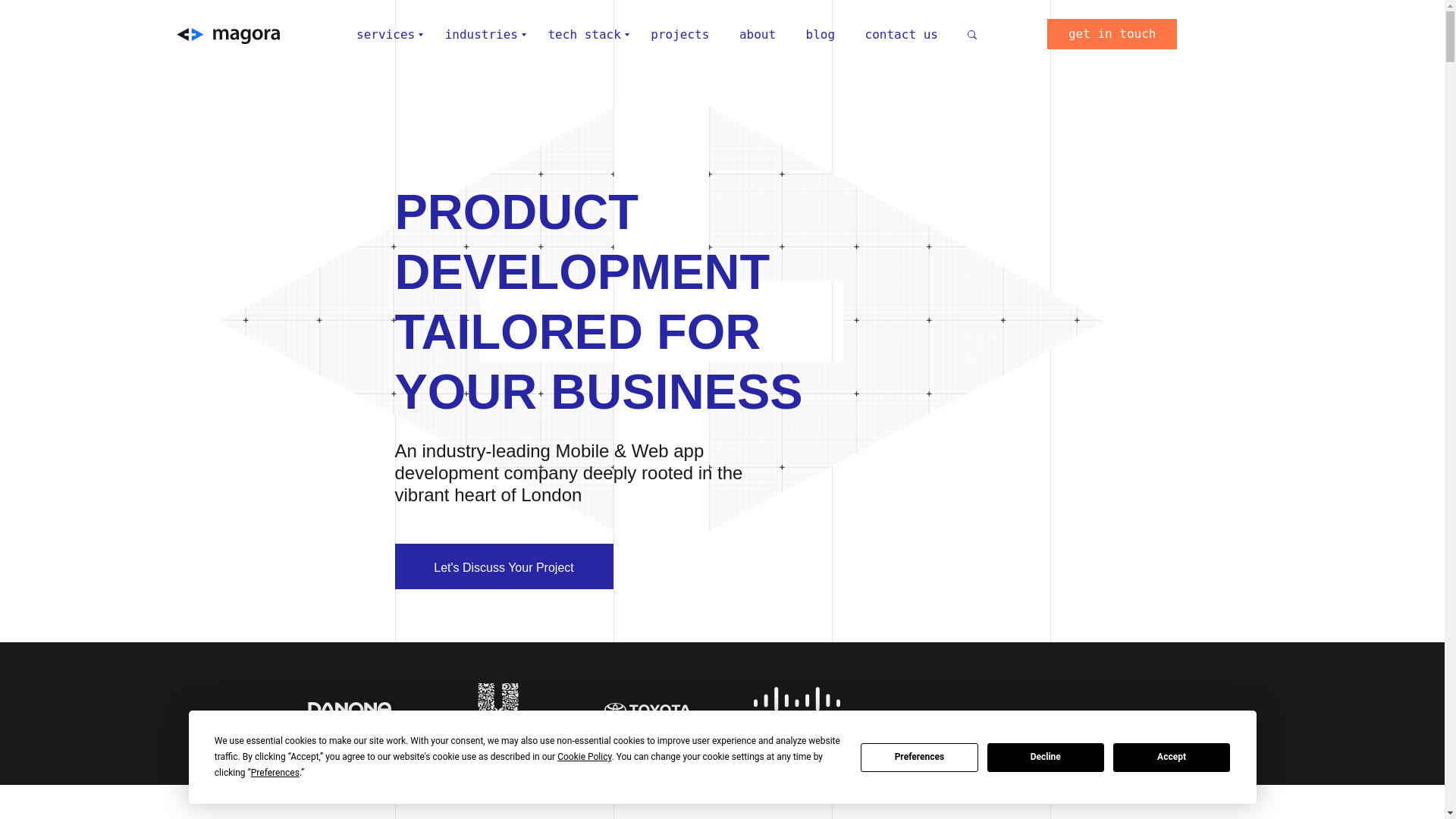 website screenshot of https://magora-ai.com/