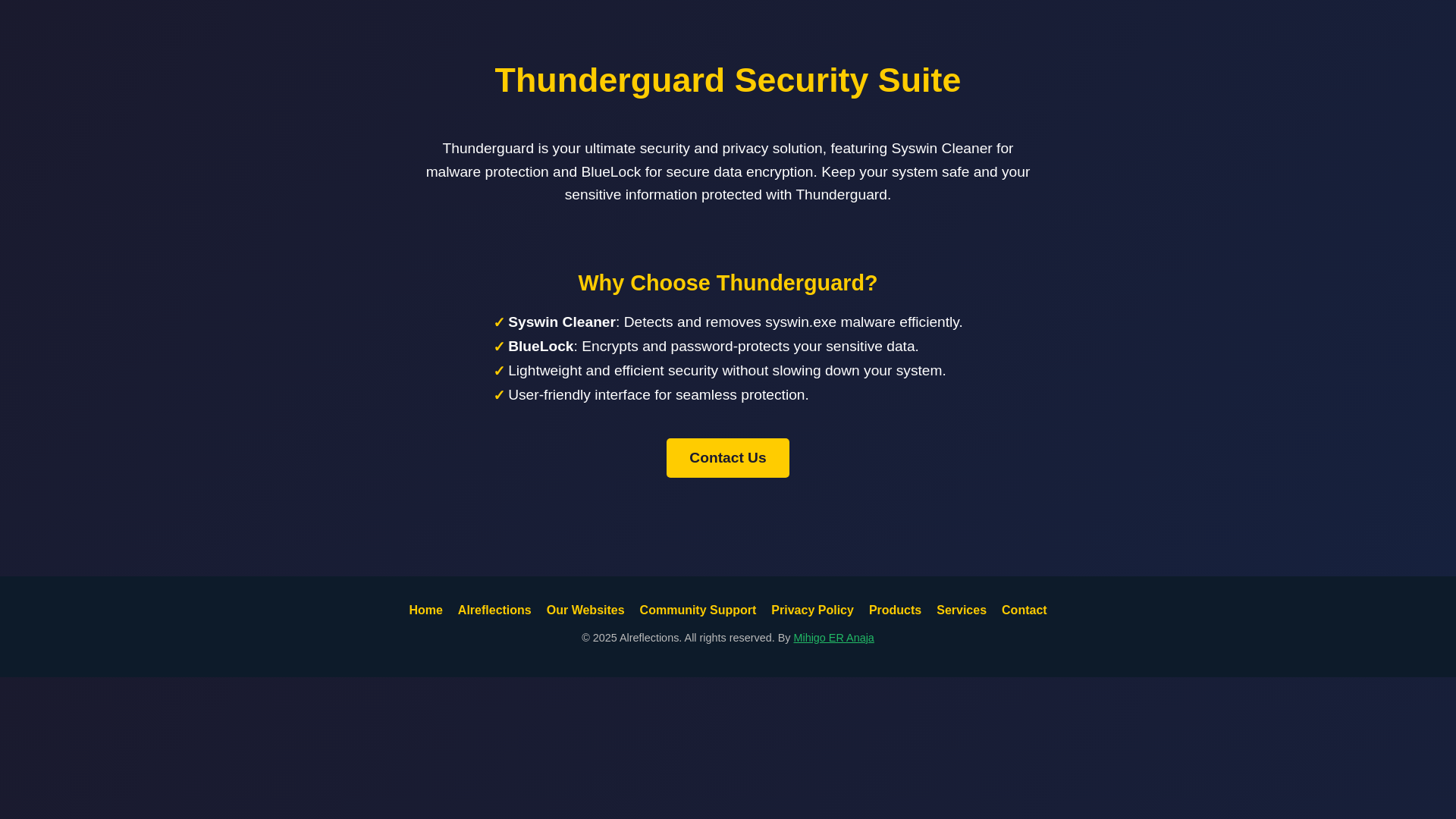 website screenshot of https://thunderguard.pages.dev/