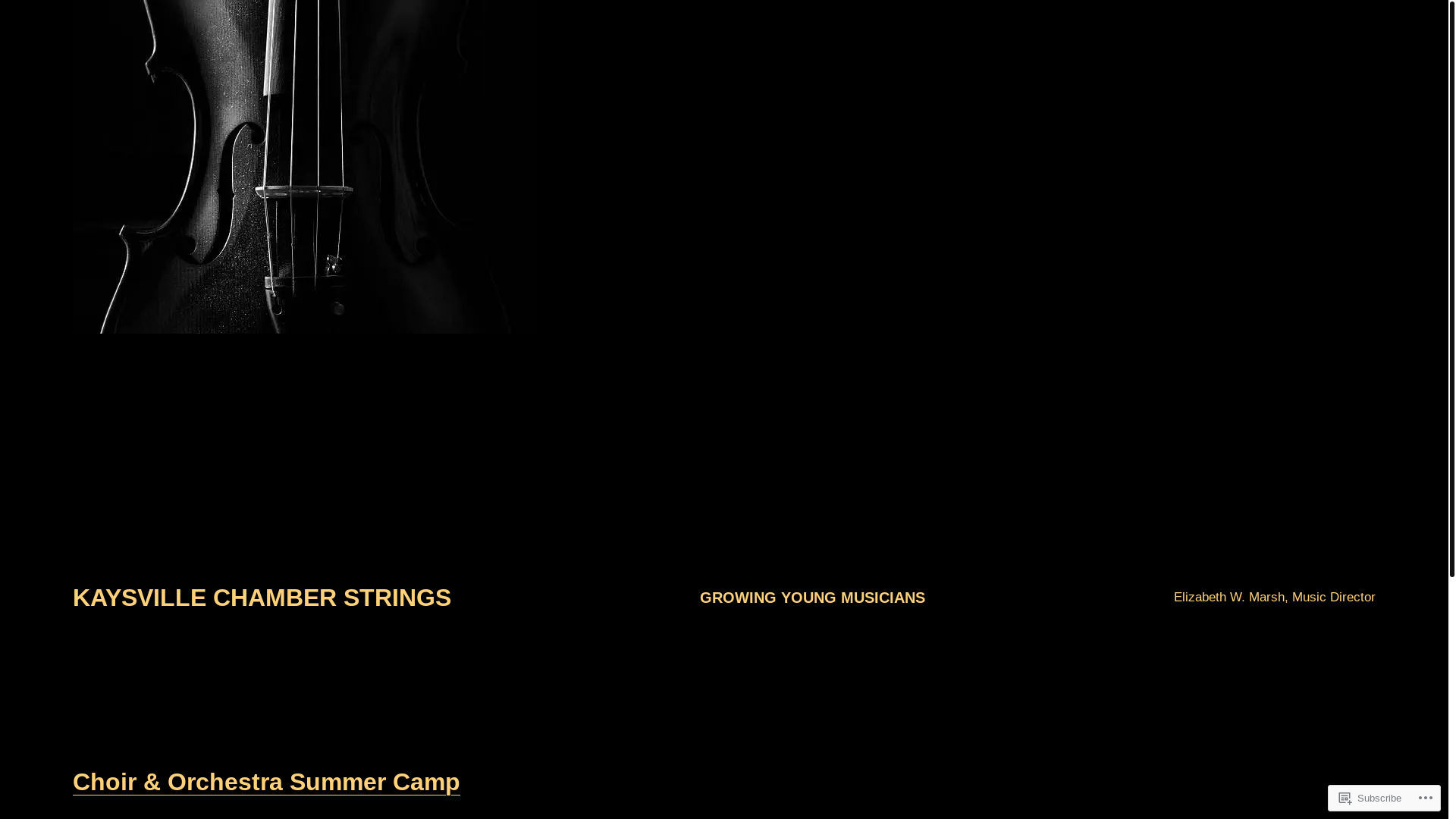 website screenshot of https://kaysvillechamberstrings.org/