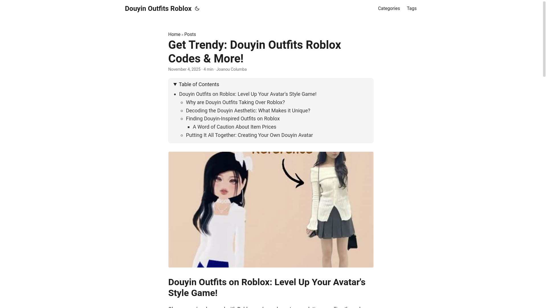 website screenshot of https://douyin-outfits-roblox.pages.dev/