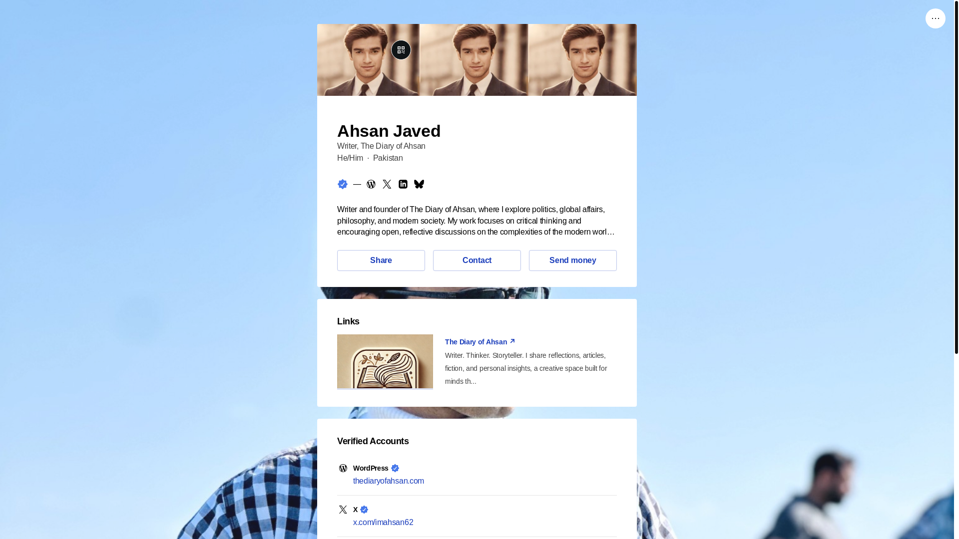 website screenshot of https://ahsanjaved.info/