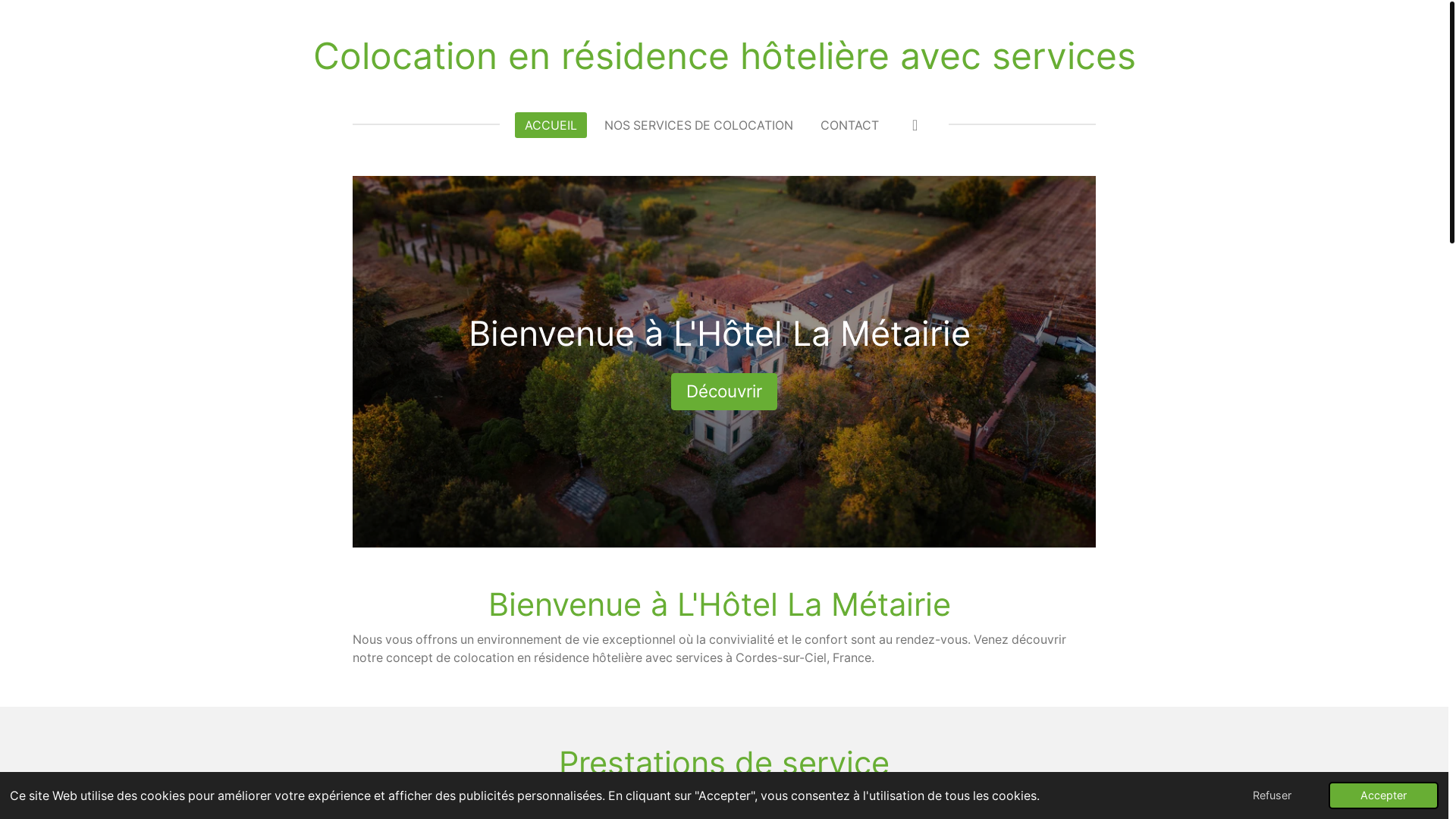 website screenshot of https://colocationcordes.com/