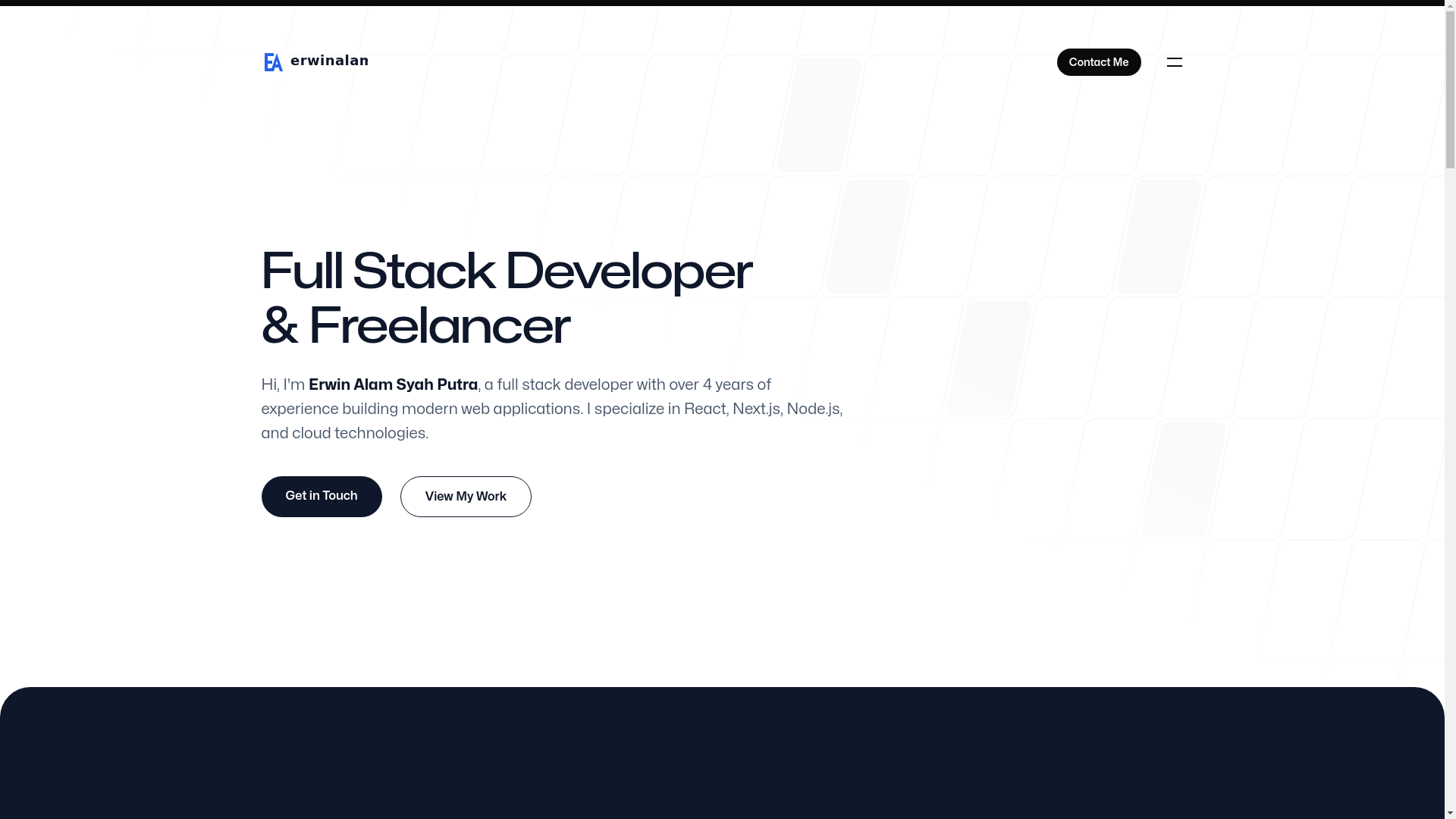 website screenshot of https://erwinalam.dev/