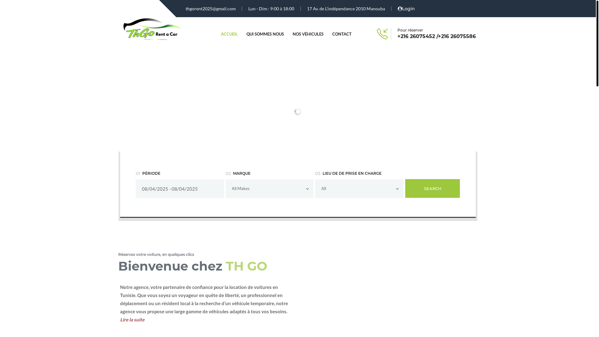 website screenshot of https://thgorentacar.com/