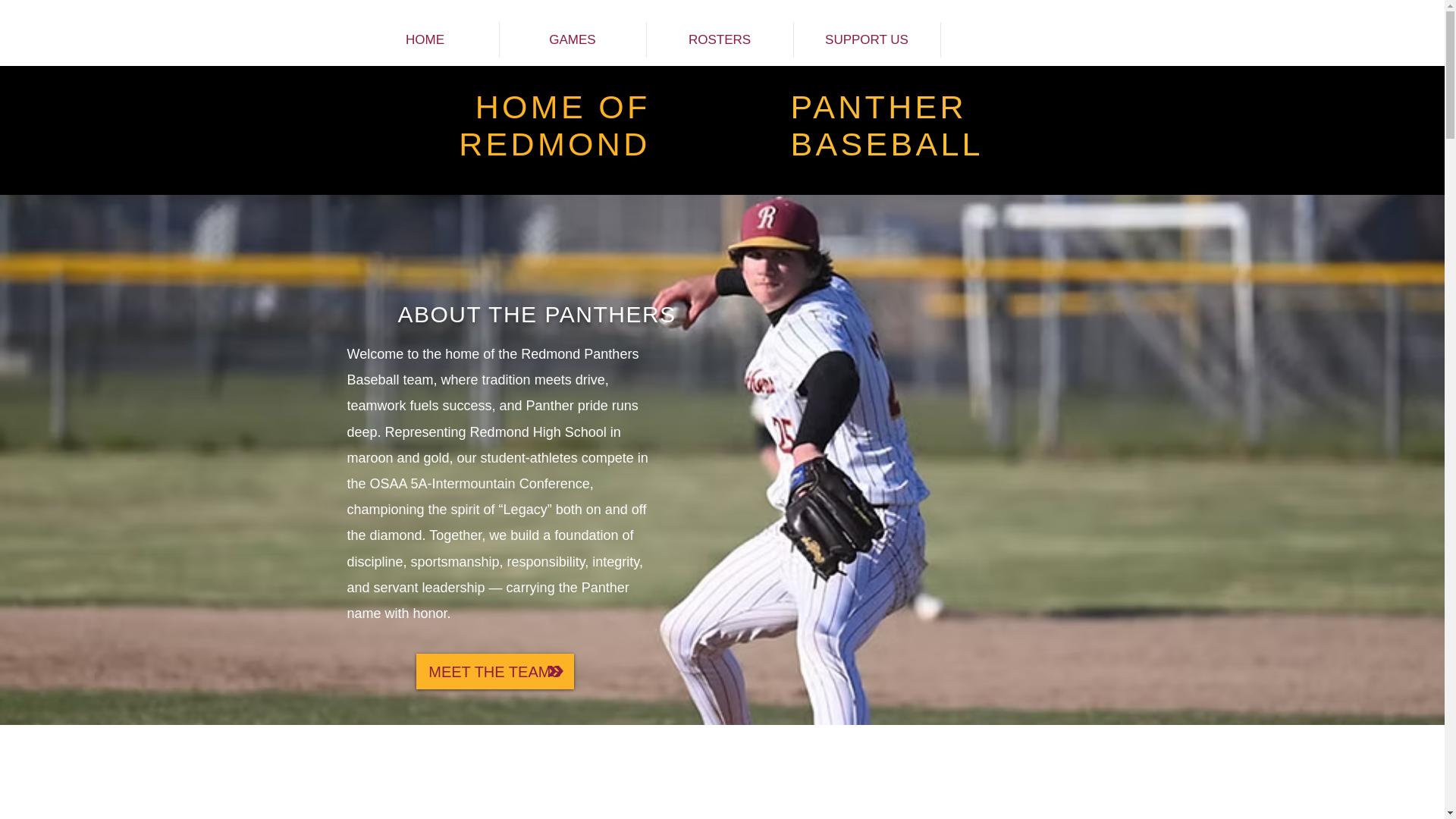 website screenshot of https://redmondpanthersbaseball.com/