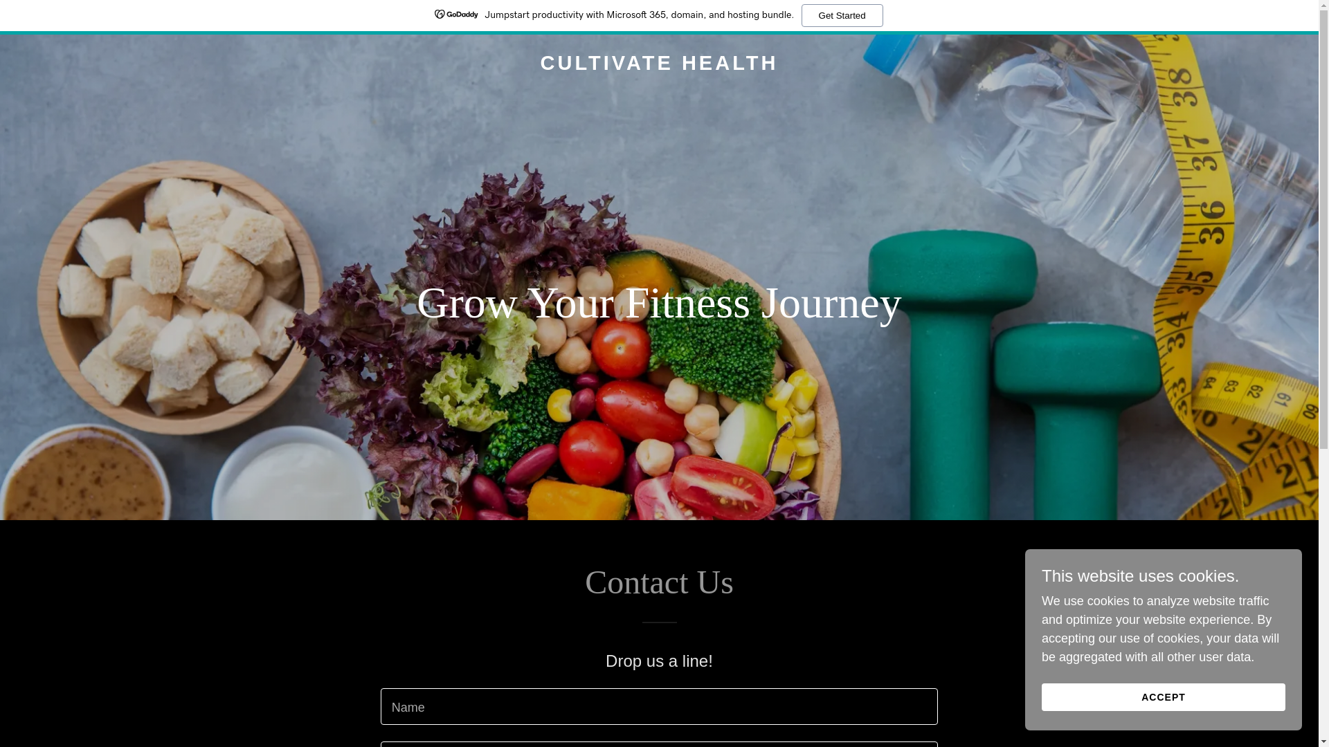website screenshot of https://cultivatehealth.fit/