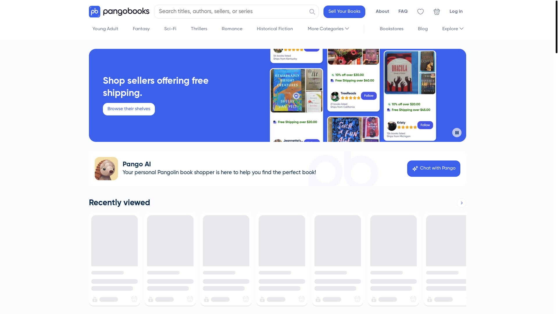 website screenshot of https://pangobooks.com/