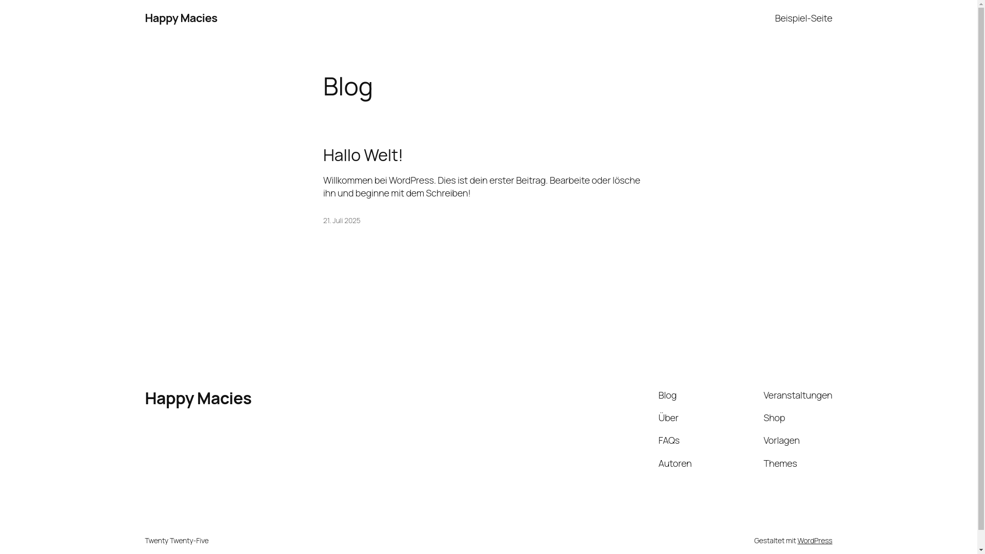 website screenshot of https://happy-macies.de/