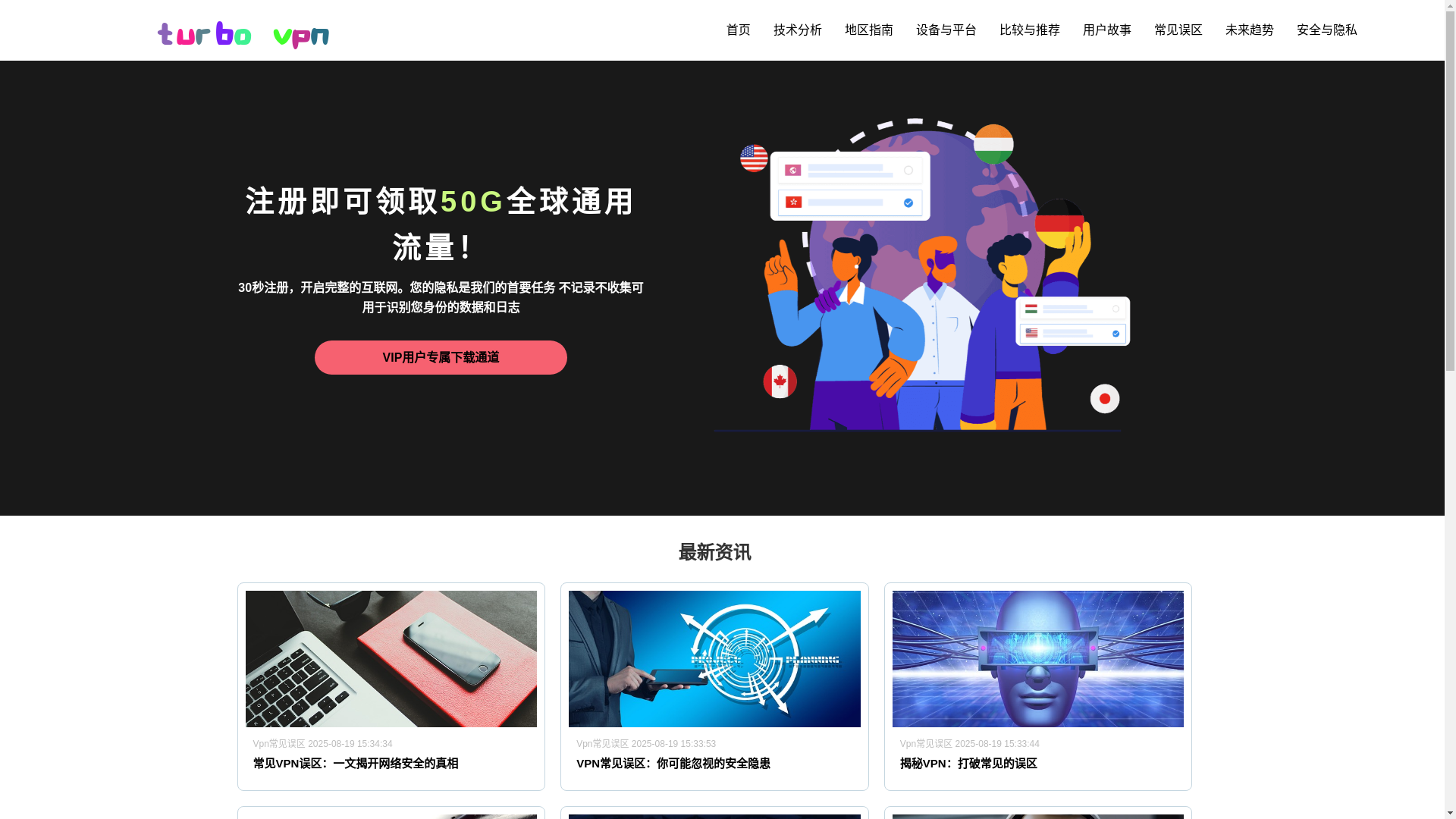 website screenshot of https://new-turbovpn.com/