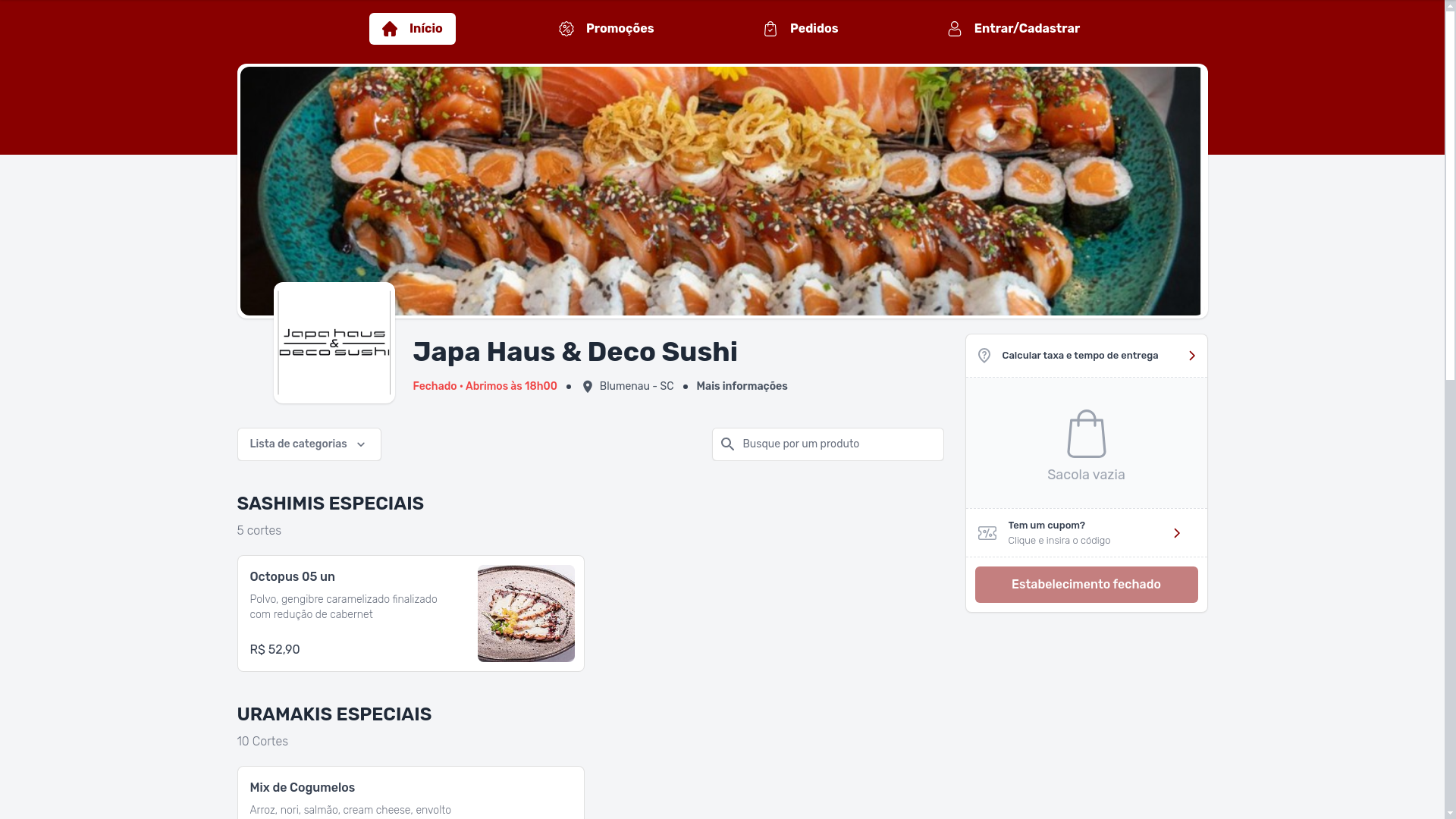 website screenshot of https://japahausdeco.com.br/