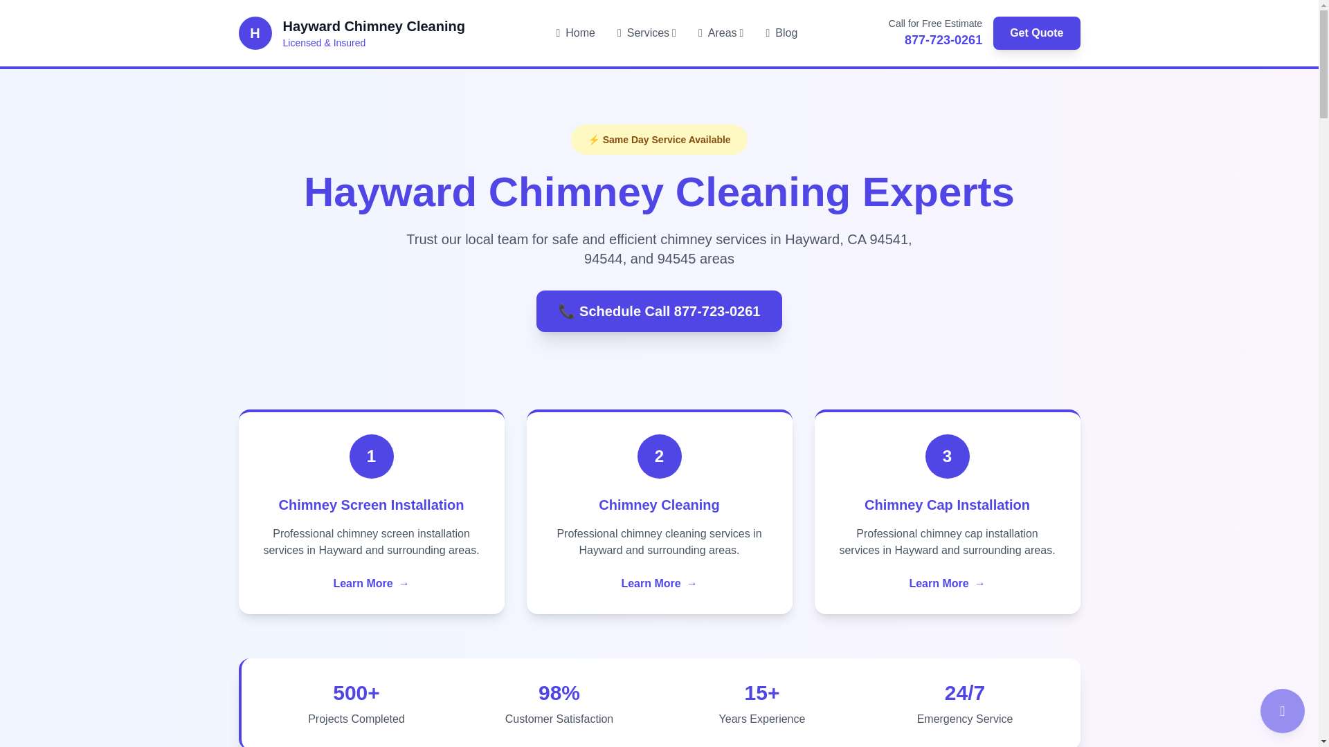website screenshot of https://savannahchimneycleaninghayward.online/