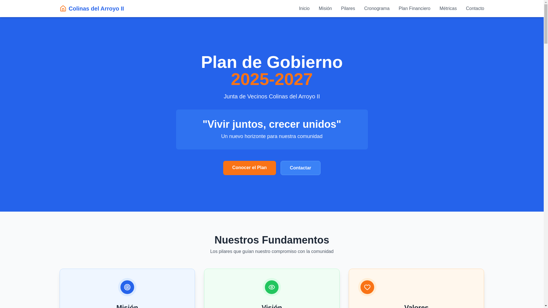website screenshot of https://plancha3vivirjuntoscrecerunidos.com/