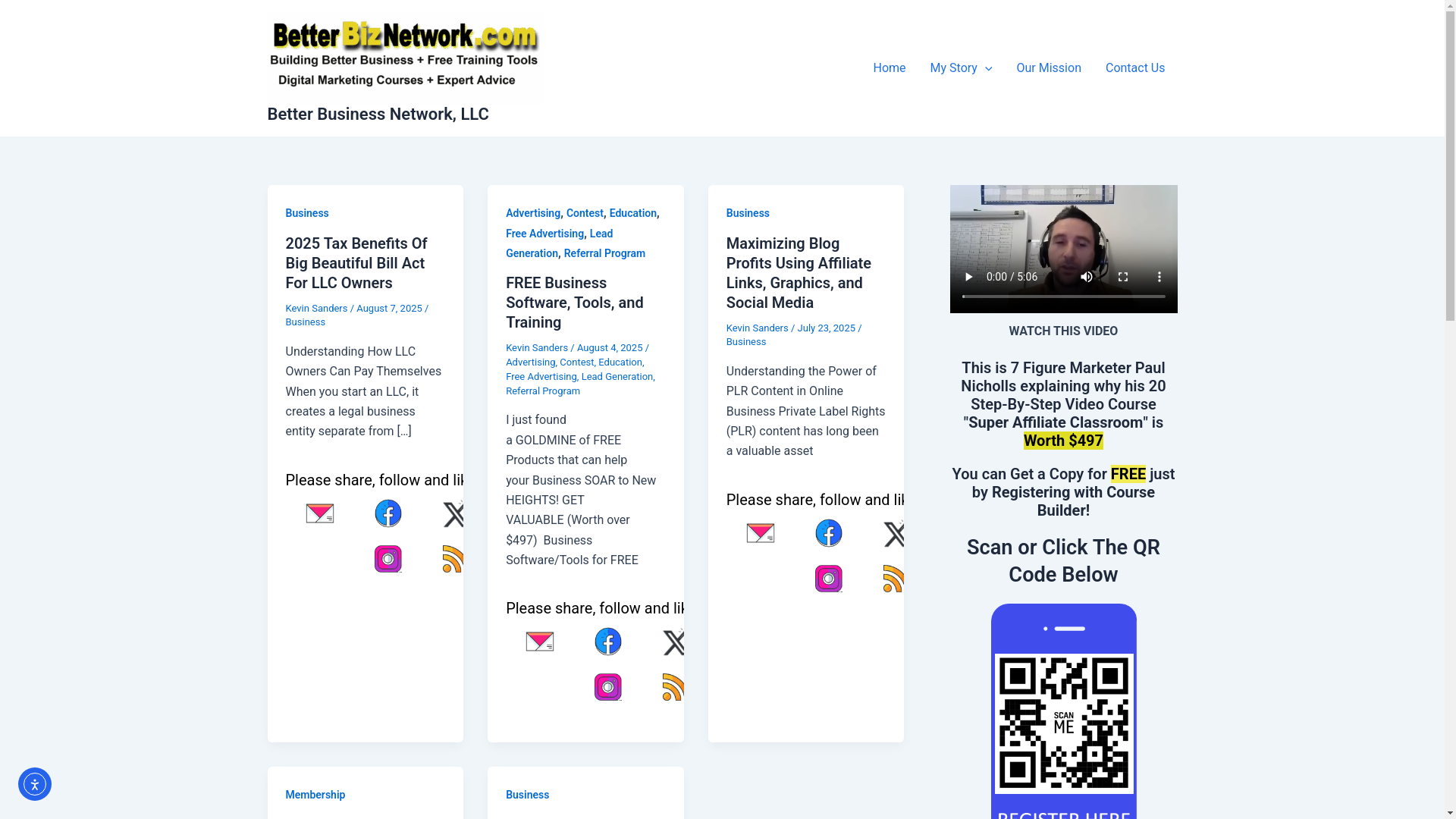 website screenshot of https://betterbusinessnetwork.net/