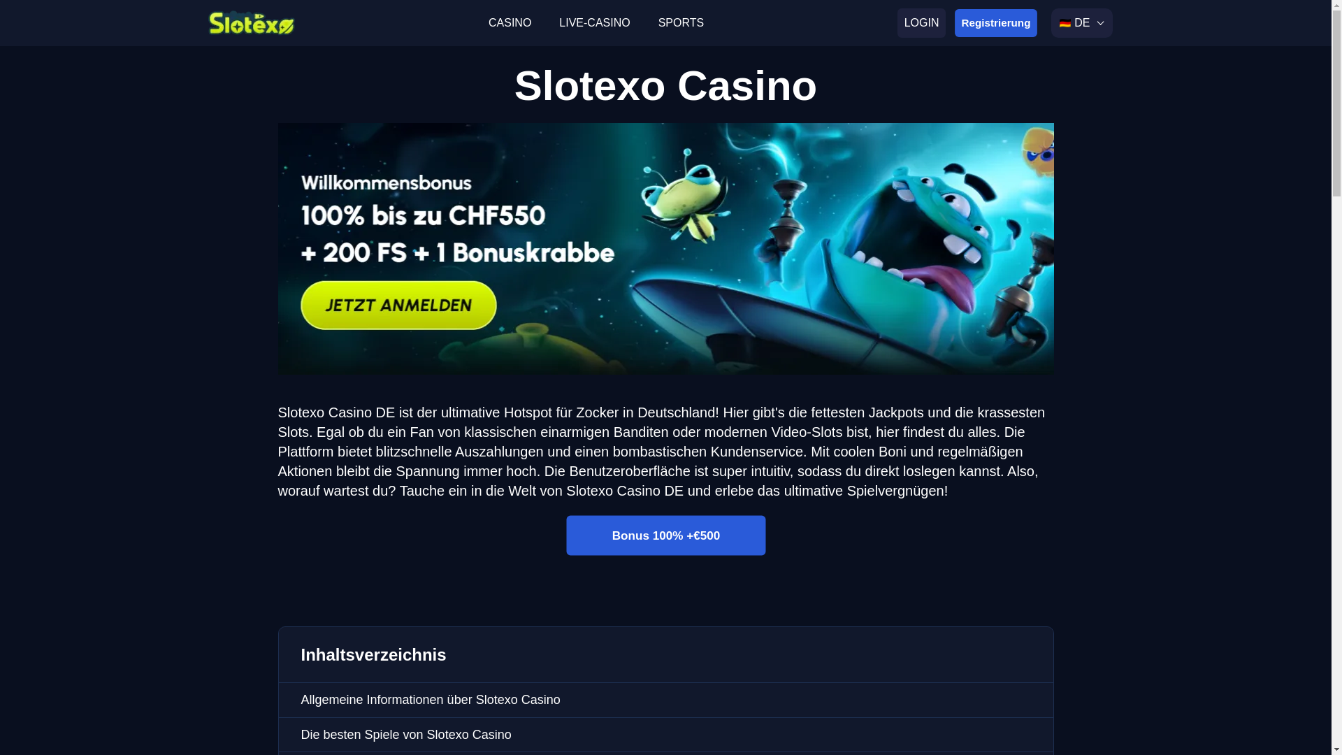 website screenshot of https://slotexocasino-de-2601.pages.dev/