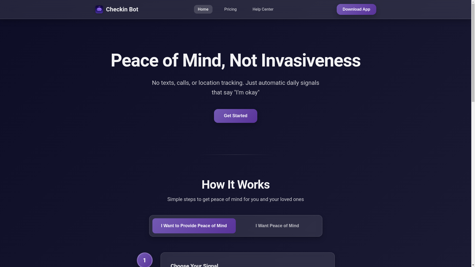 website screenshot of https://checkinbot.io/