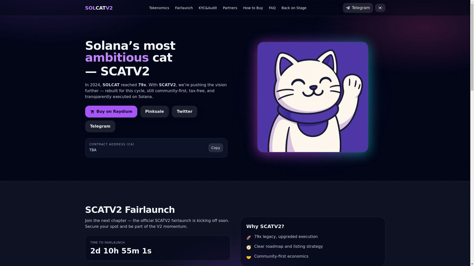 website screenshot of https://solcatv2.com/