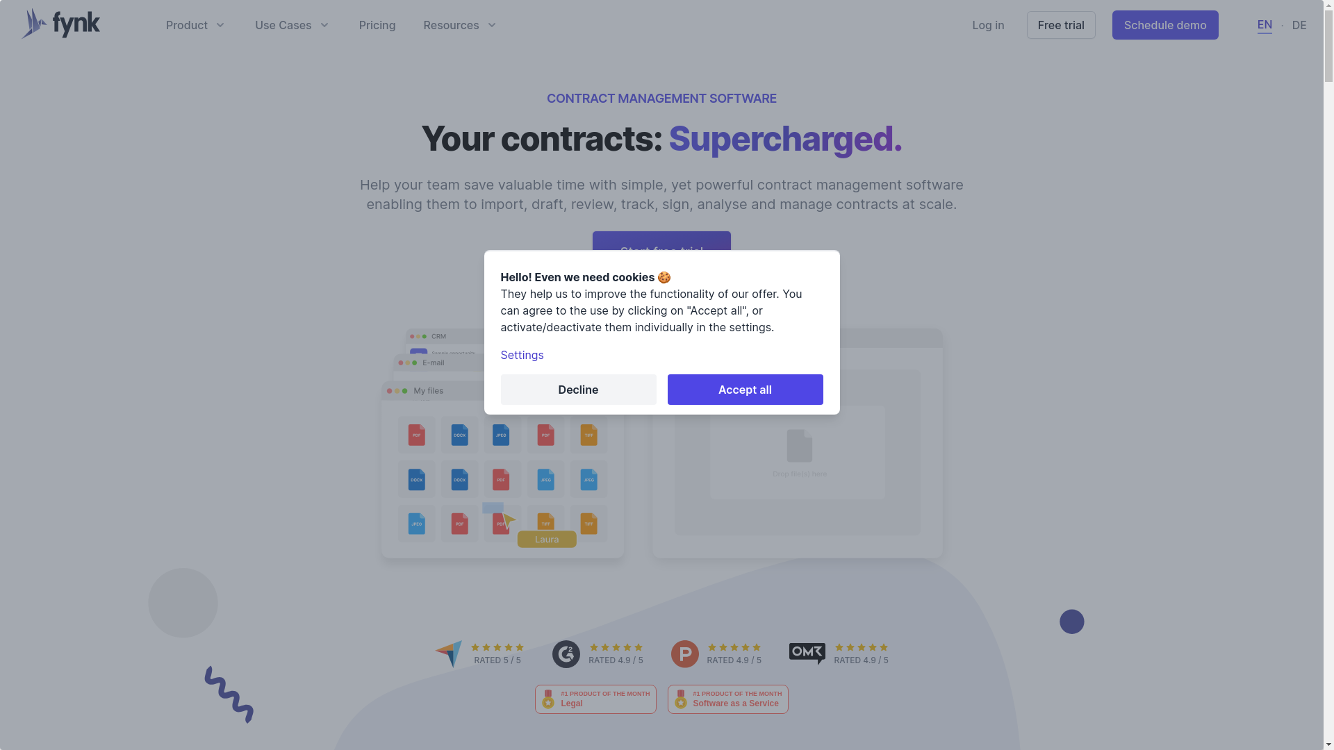 website screenshot of https://fynk-landing.pages.dev/