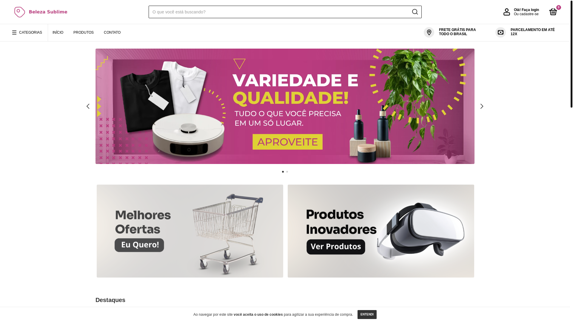 website screenshot of https://belezasublimemk.com/