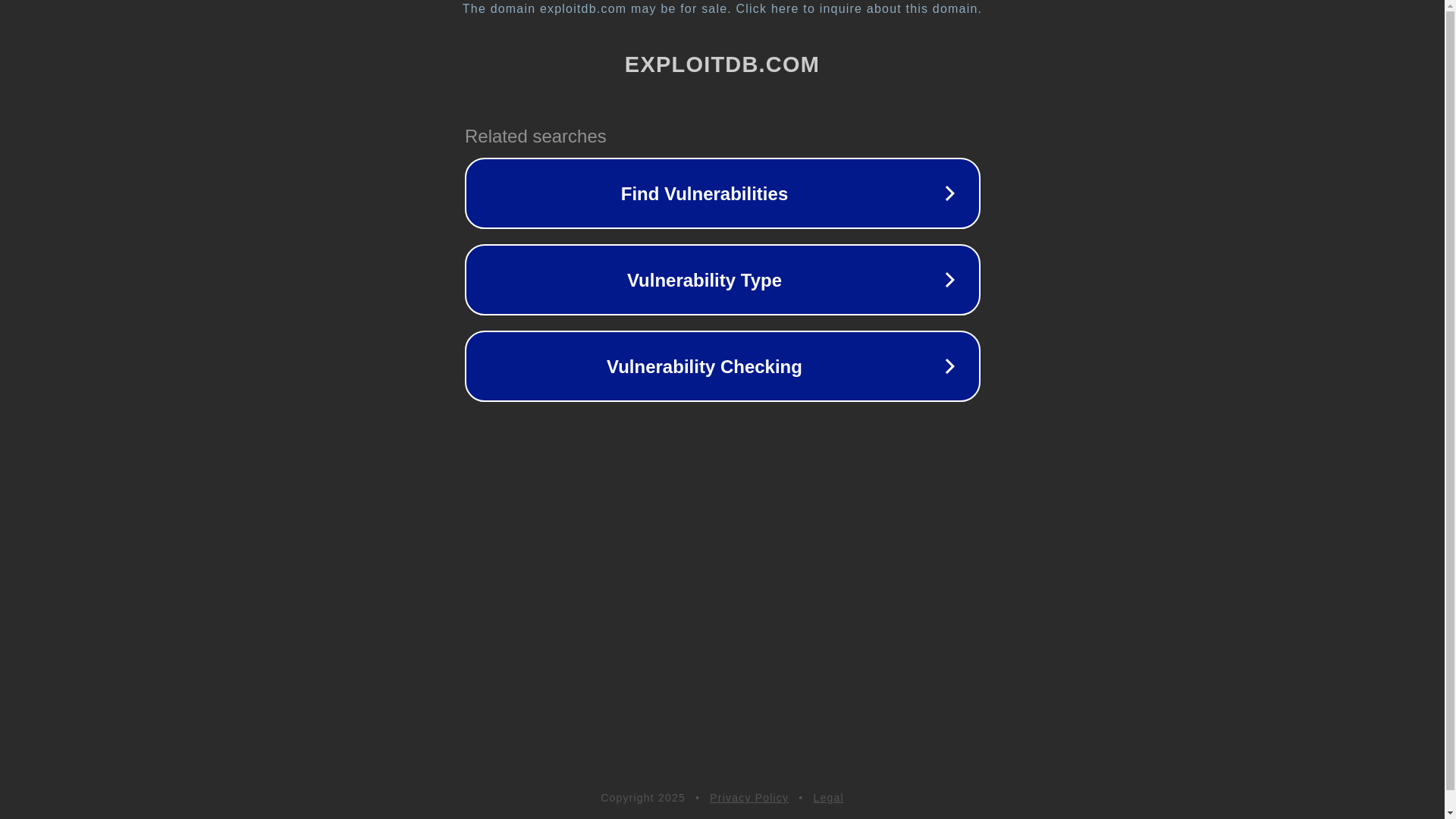 website screenshot of https://exploitdb.com/