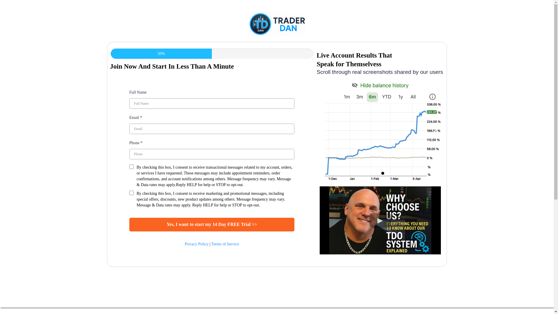 website screenshot of https://traderdan.online/