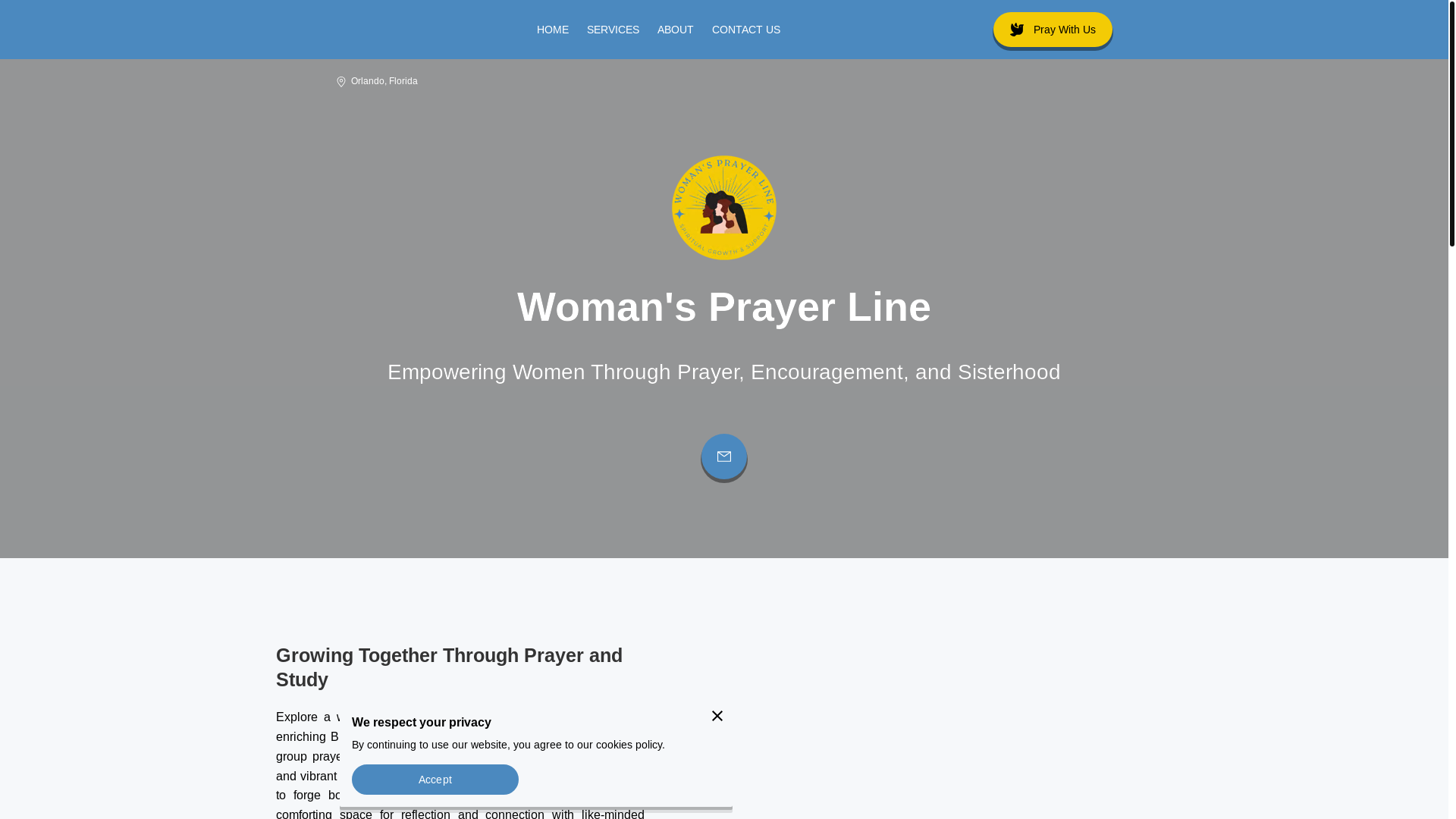 website screenshot of https://womansprayerline.com/