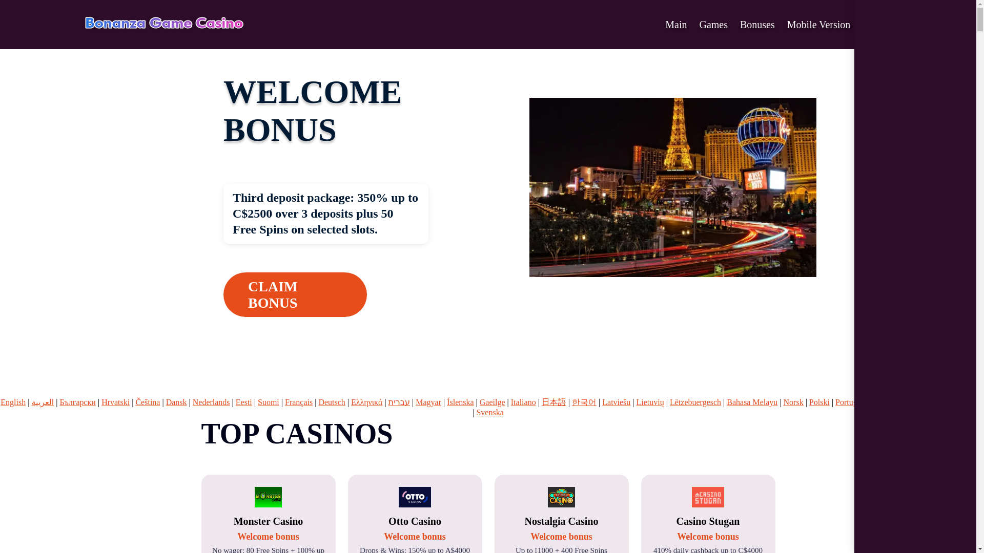 website screenshot of https://bonanzagame1.bond/