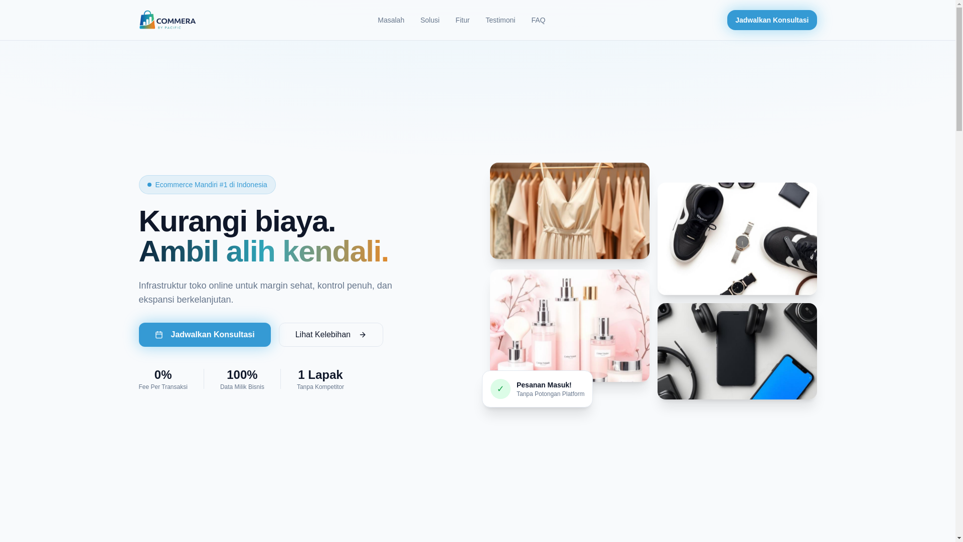 website screenshot of https://commera.id