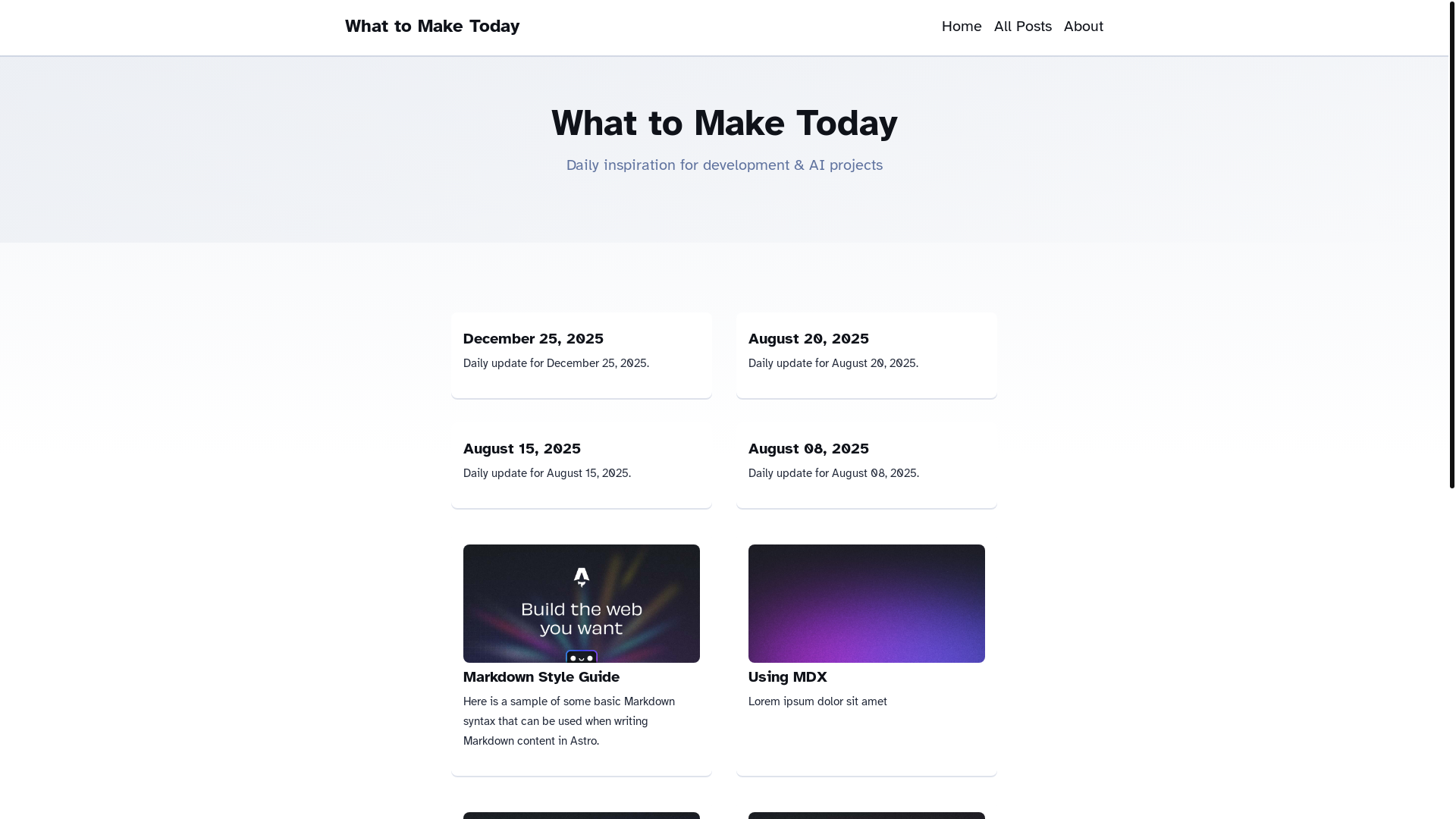 website screenshot of https://what-to-make-today.pages.dev/