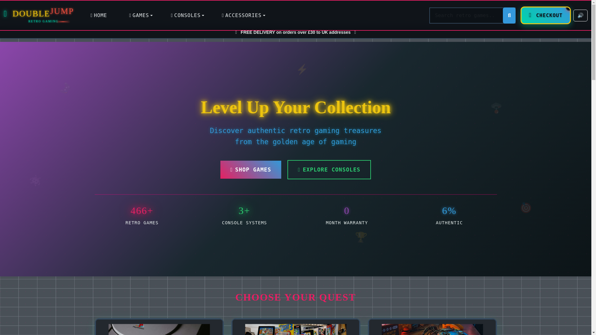 website screenshot of https://doublejumpretrogaming.com/