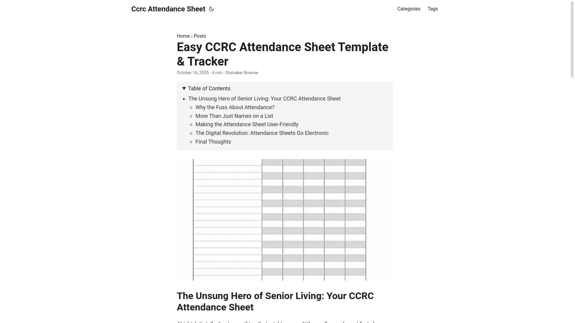 website screenshot of https://ccrc-attendance-sheet.pages.dev/
