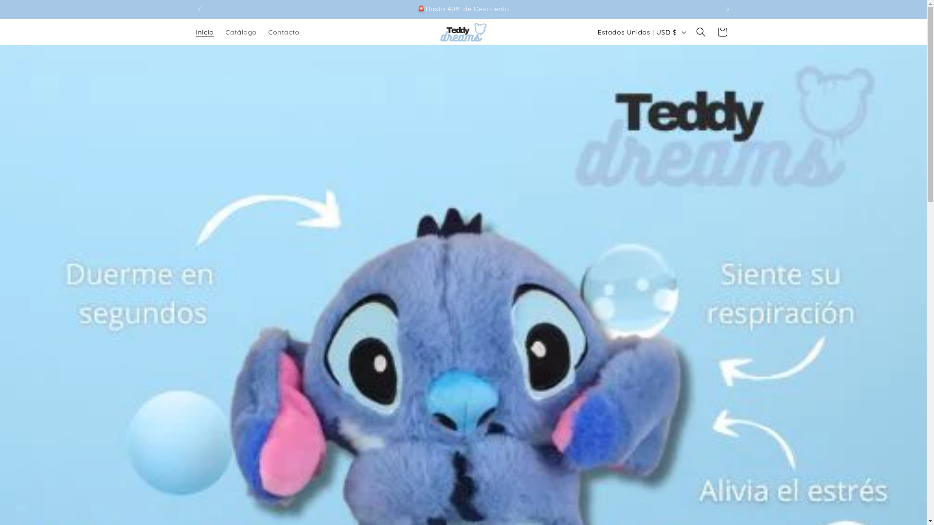 website screenshot of https://teddydreams.store/