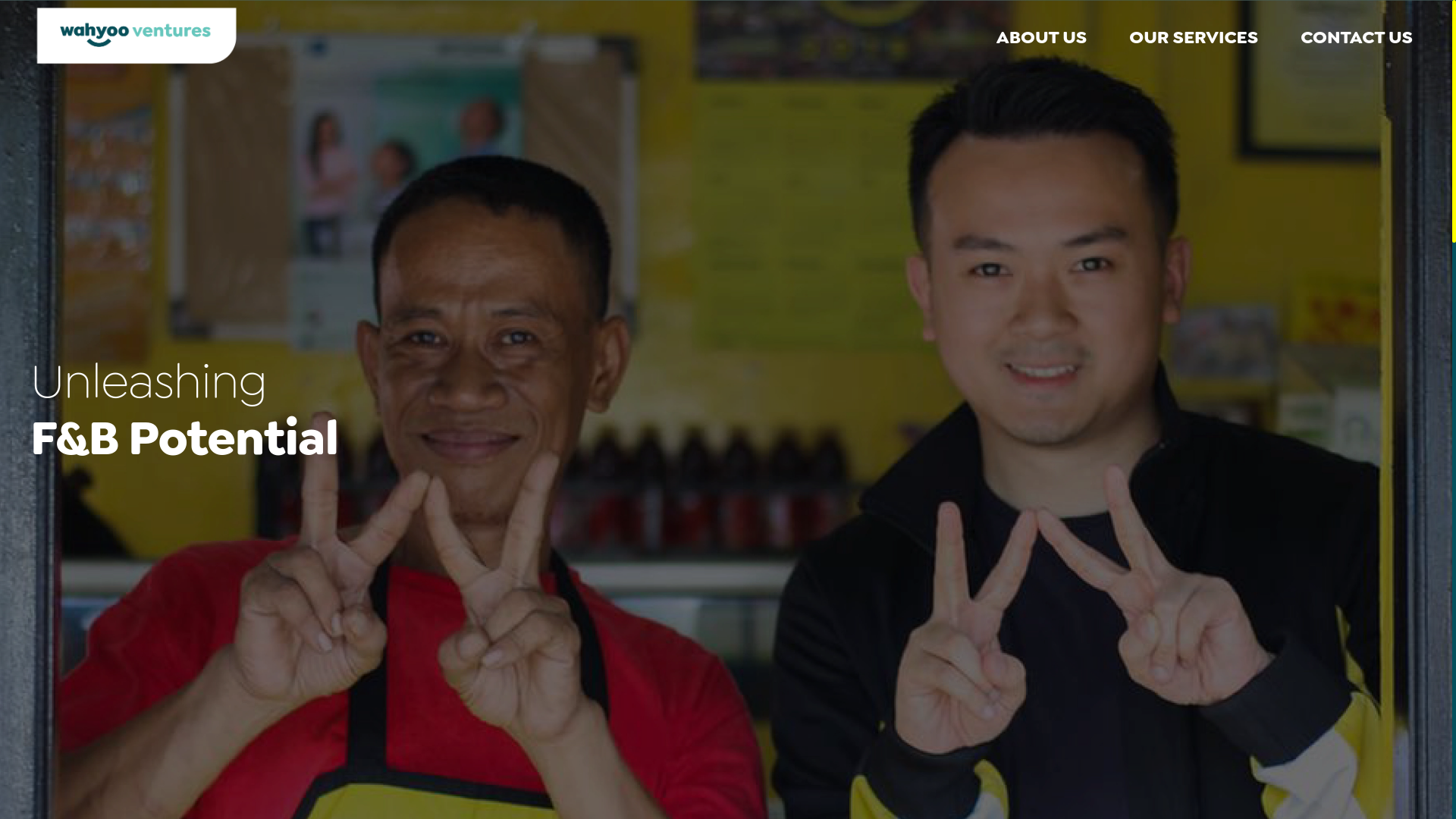 website screenshot of https://wahyooventures.com/