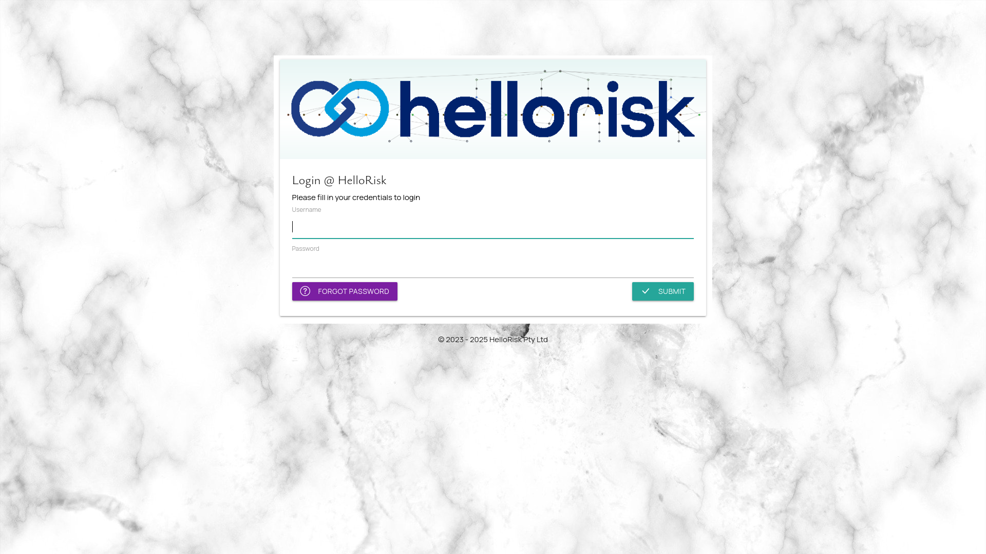 website screenshot of https://demo.hellorisk.net/