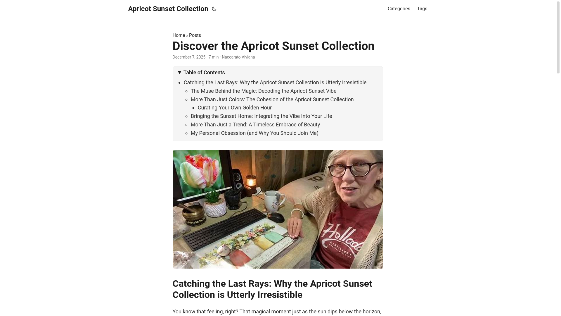 website screenshot of https://apricotsunsetcollection.pages.dev/