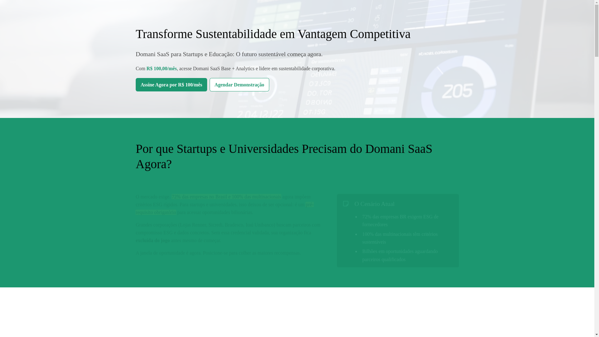 website screenshot of https://domani-saas-startups.com/