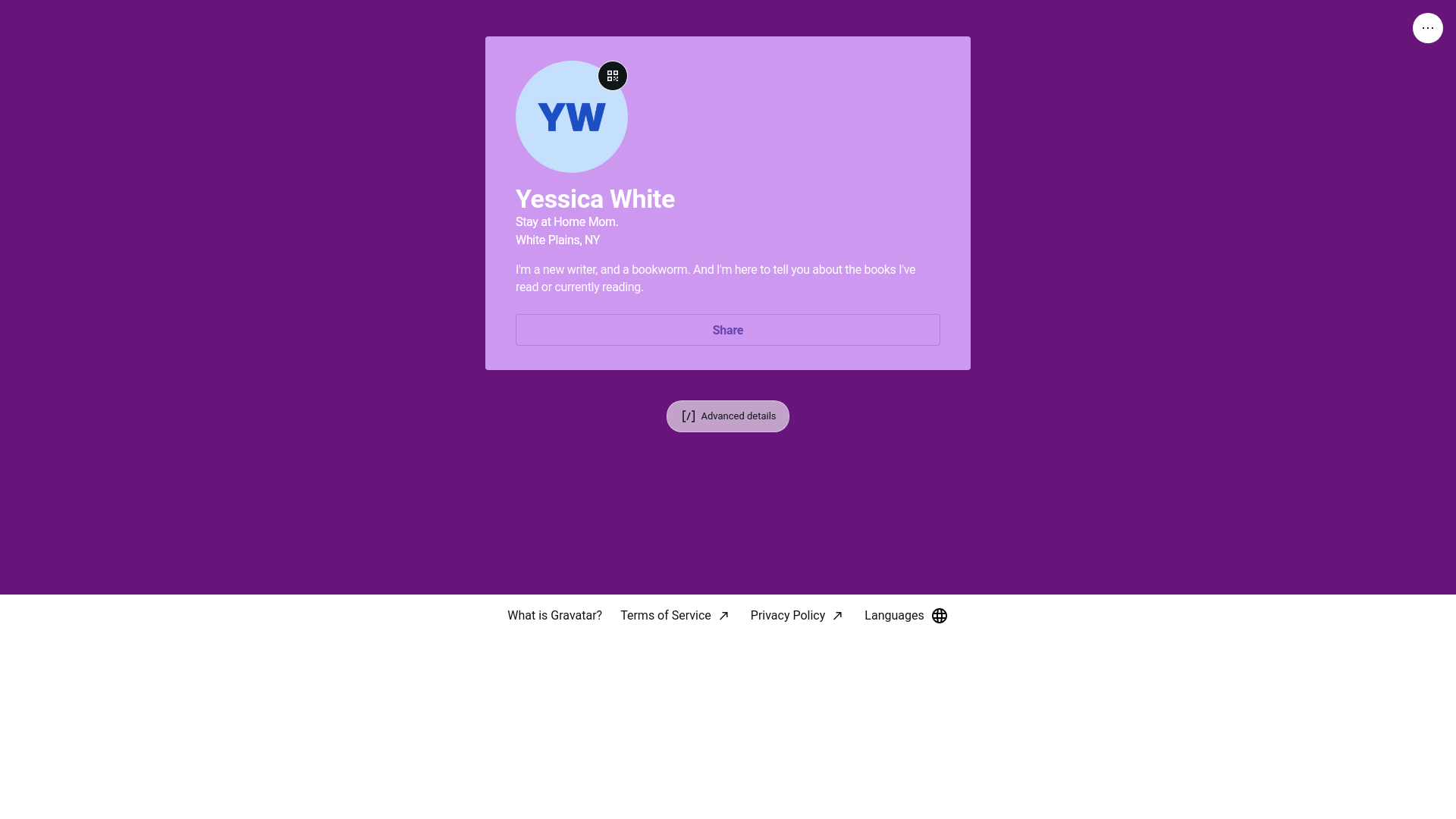 website screenshot of https://yessicawhite.link/