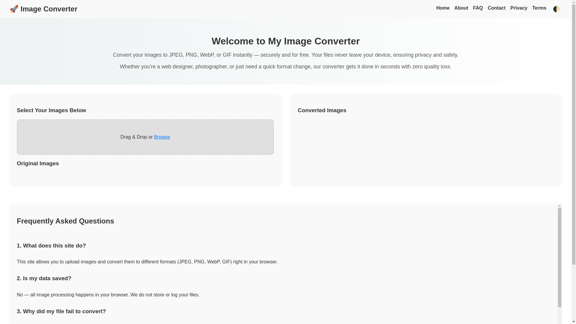 website screenshot of https://imagesconvert.online/