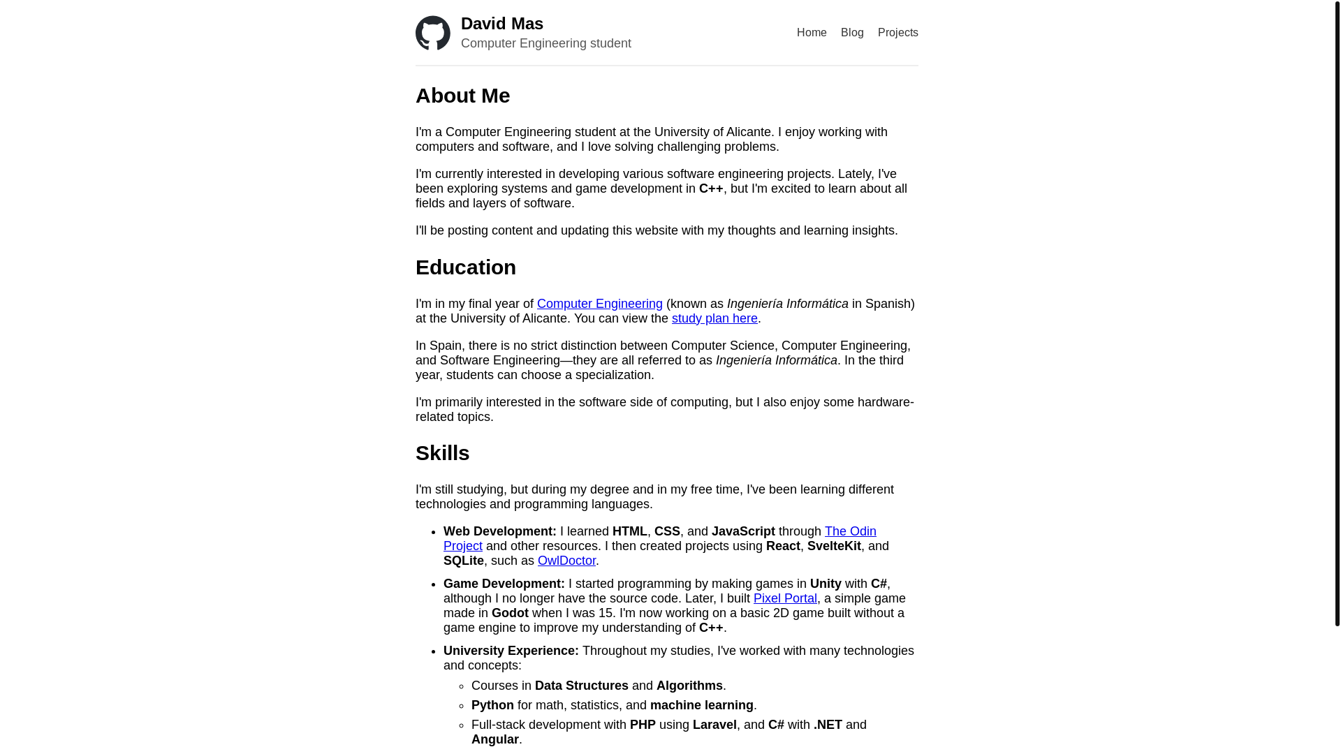 website screenshot of https://portfoliodavidmas.pages.dev/