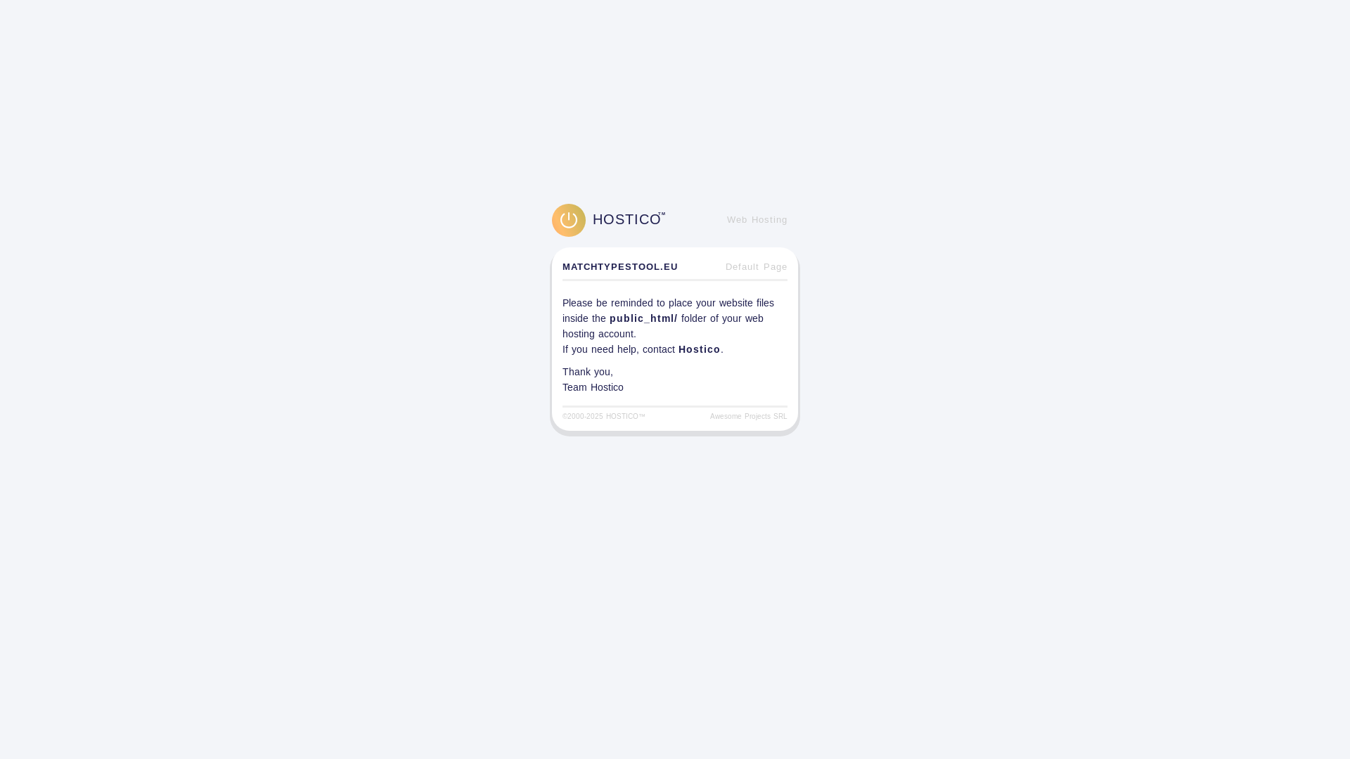 website screenshot of https://matchtypestool.eu/