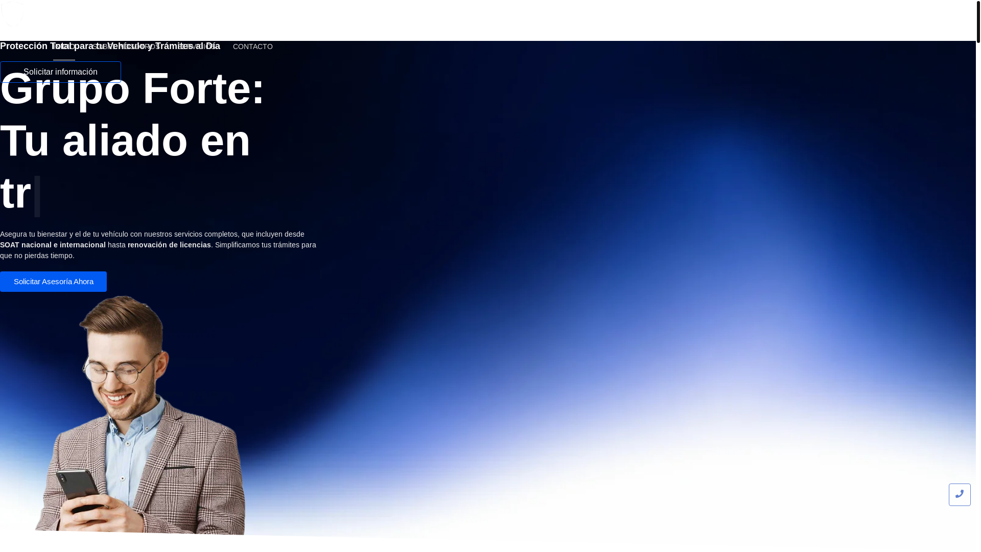 website screenshot of https://solucionesgrupoforte.com/