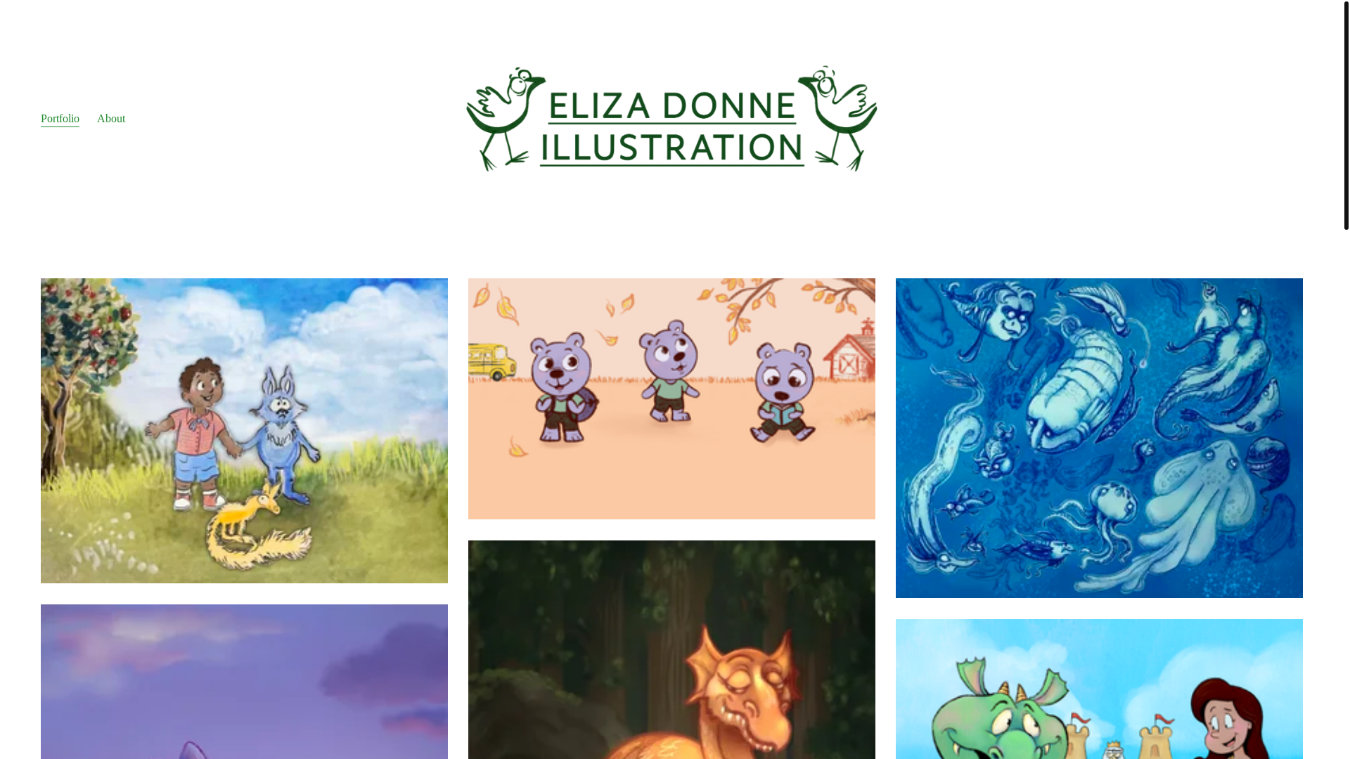 website screenshot of https://elizadonneillustration.com/