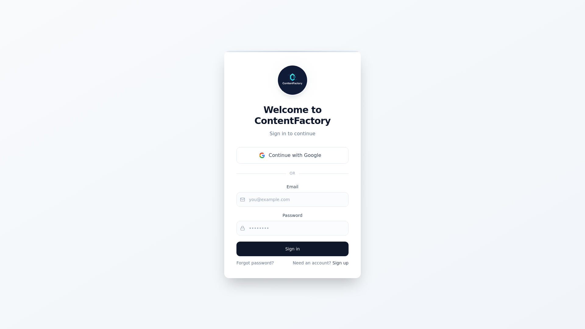 website screenshot of https://contentfactory-now.io/