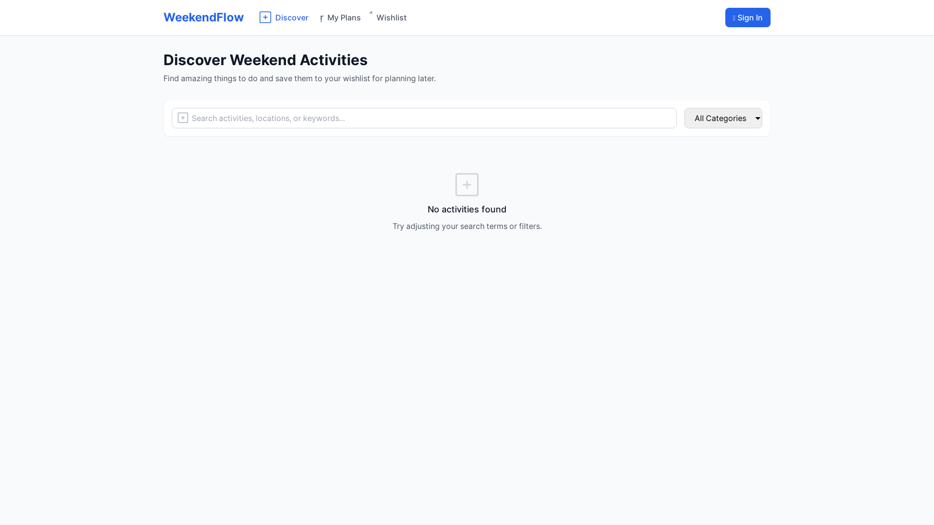 website screenshot of https://weekendplanner.pages.dev/