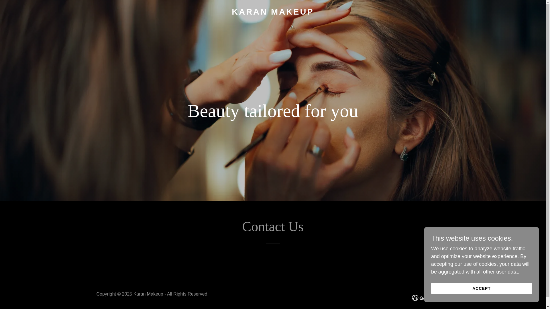 website screenshot of https://karan.makeup/