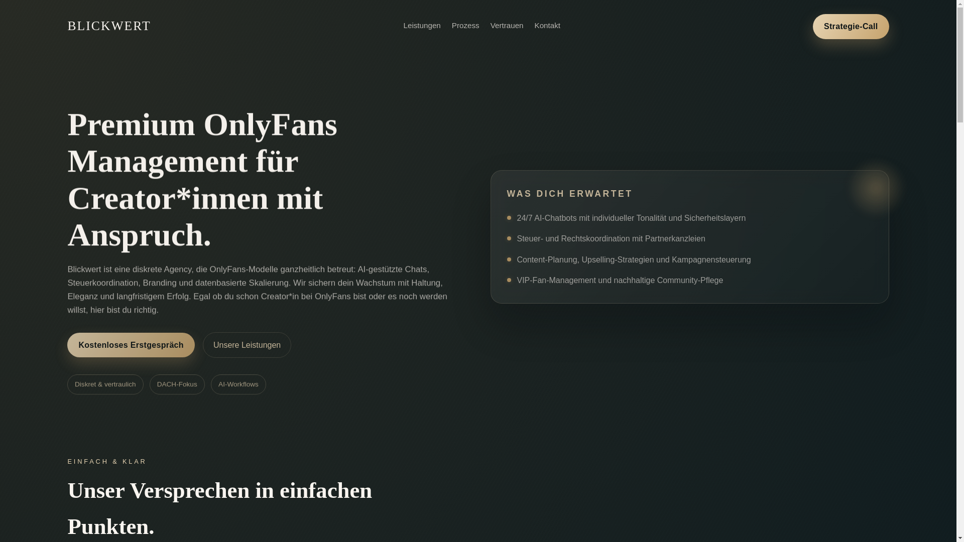 website screenshot of https://blickwert.club/