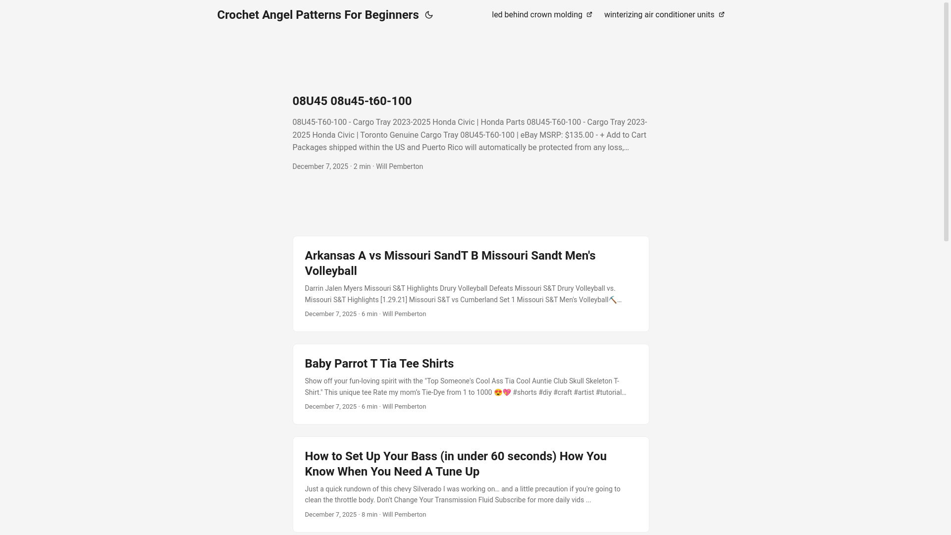 website screenshot of https://crochetangelpatternsforbeginners.pages.dev/