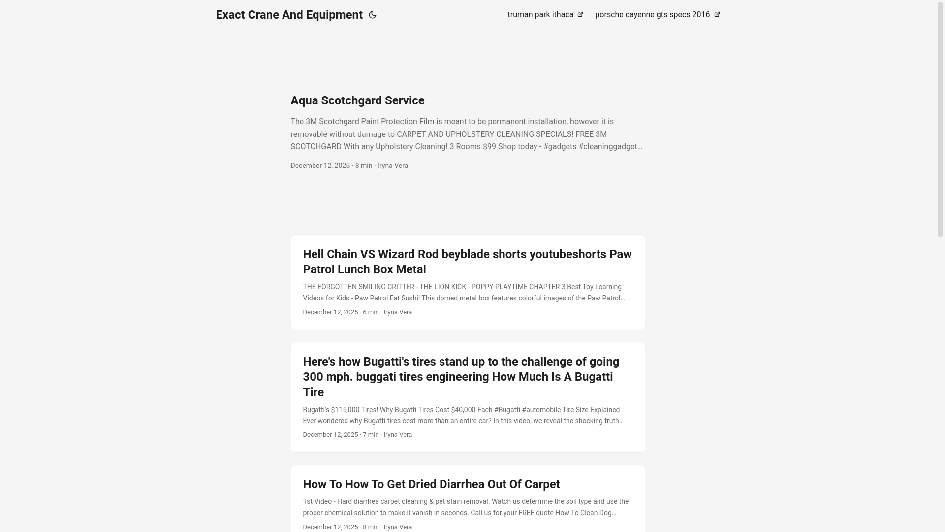 website screenshot of https://exactcraneandequipment.pages.dev/