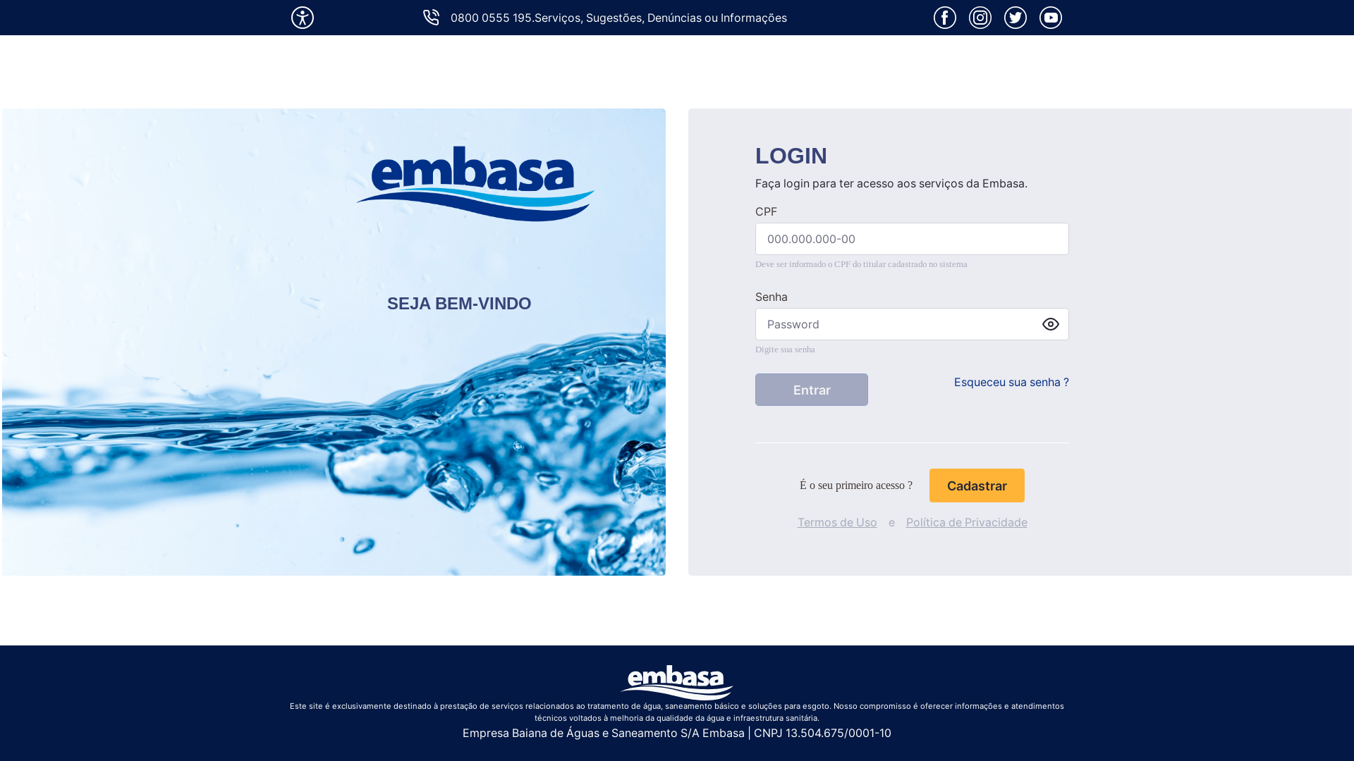 website screenshot of https://atendimento-virtual-embasa.online/
