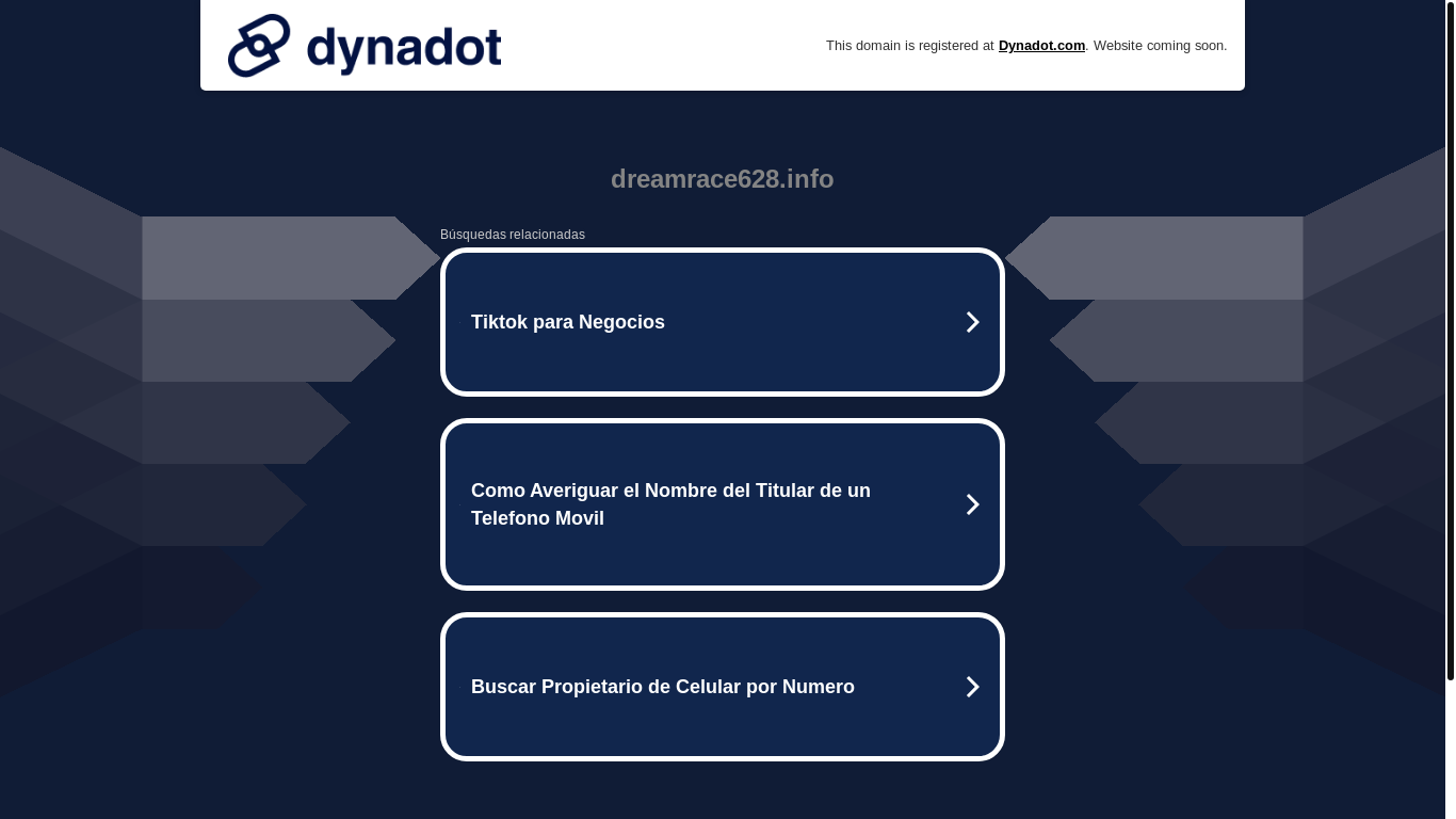 website screenshot of https://dreamrace628.info/